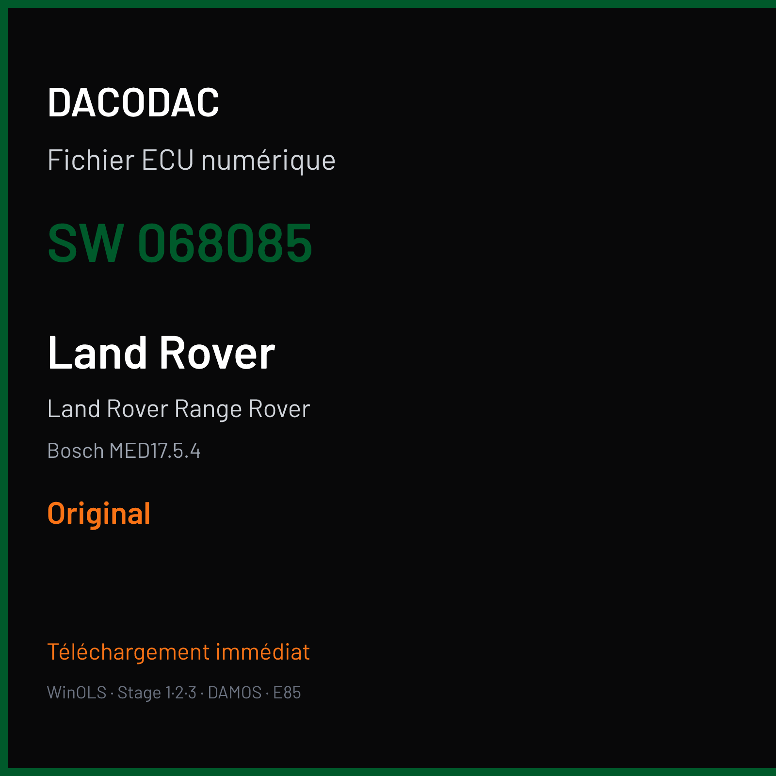 Land Rover Range Rover (2022) — Bosch MED17.5.4 — 068085 — Original