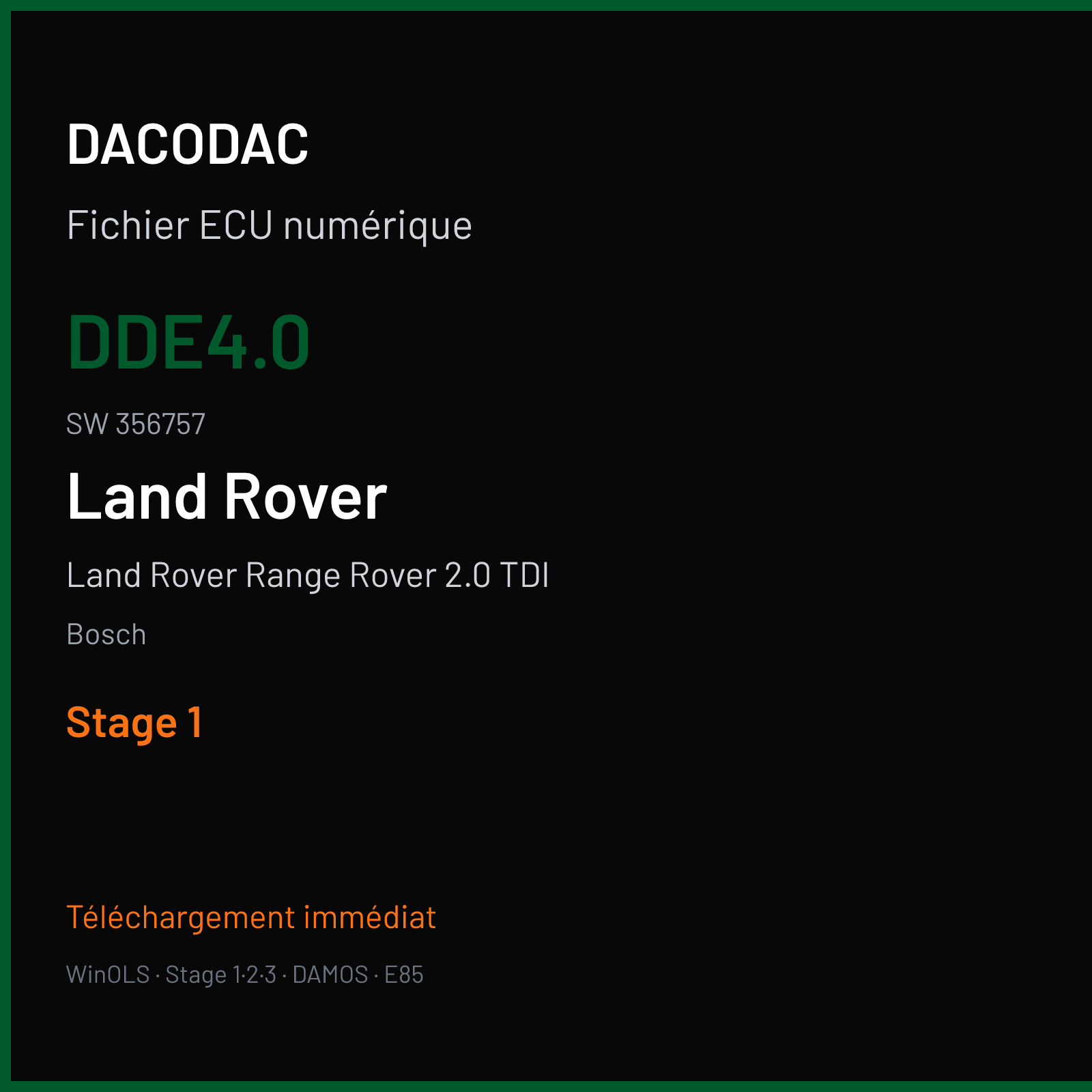 Land Rover Range Rover 2.0 TDI (2002) — Bosch — DDE4.0 · 356757 — Stage 1