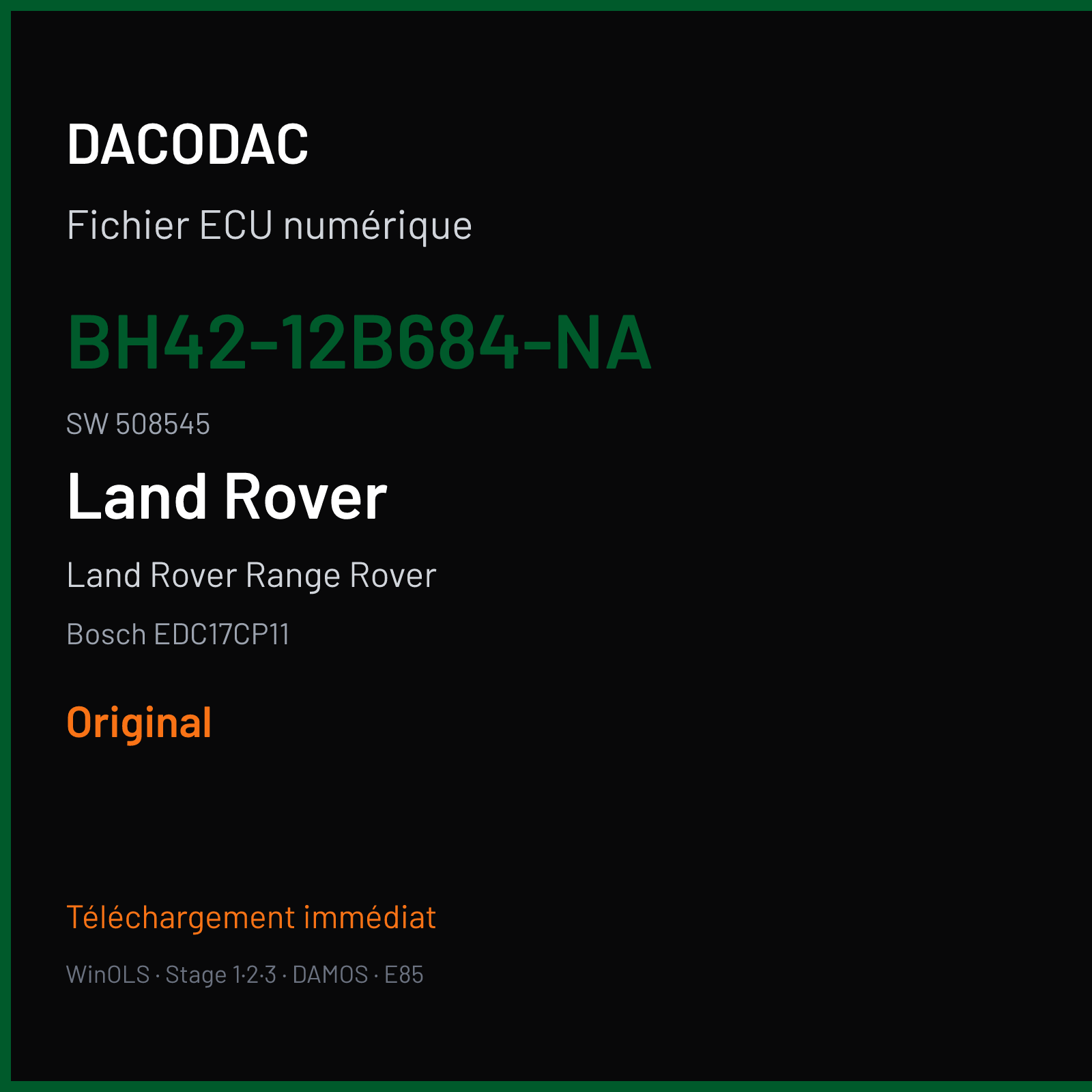 Land Rover Range Rover (2012) — Bosch EDC17CP11 — BH42-12B684-NA · 508545 — Original