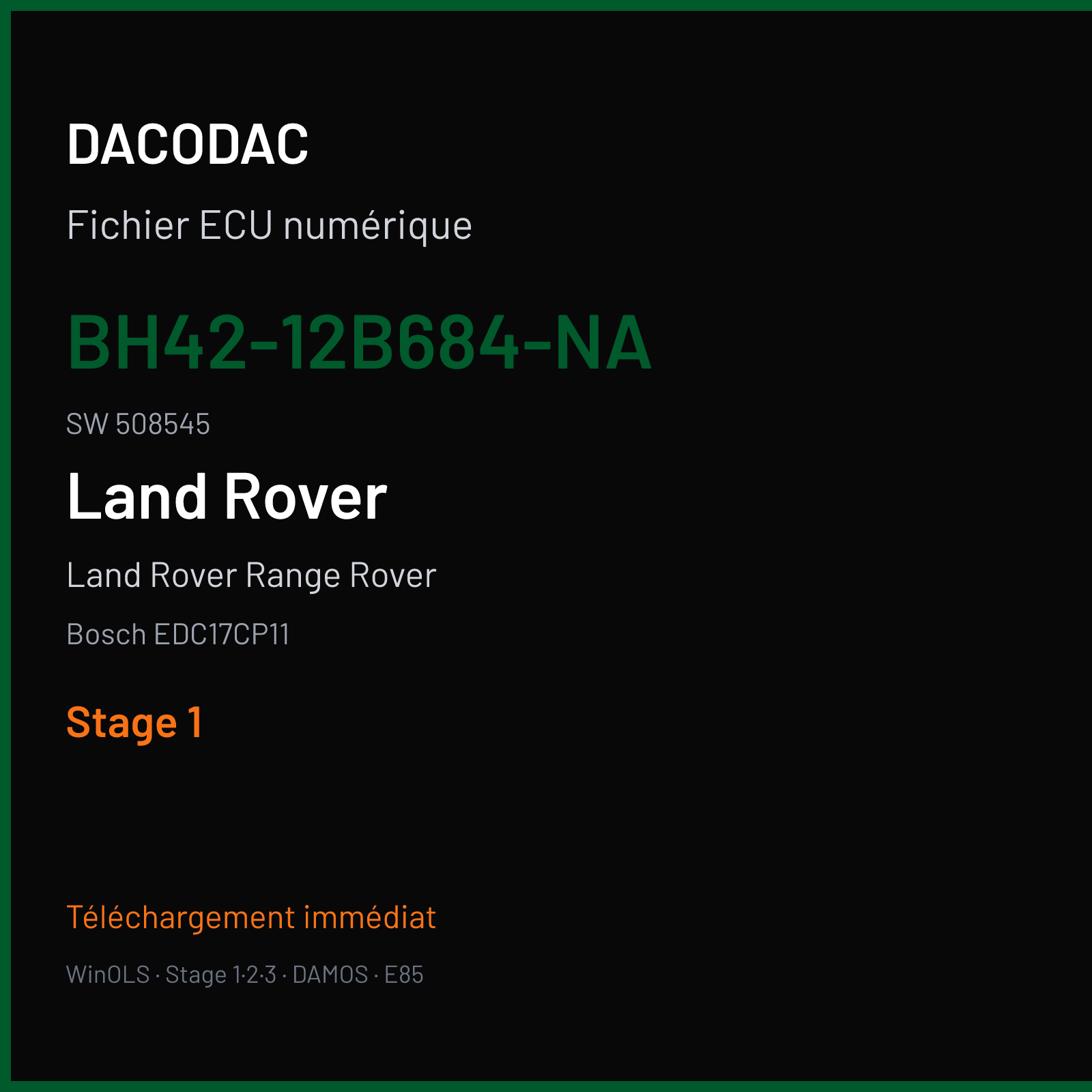 Land Rover Range Rover (2012) — Bosch EDC17CP11 — BH42-12B684-NA · 508545 — Stage 1