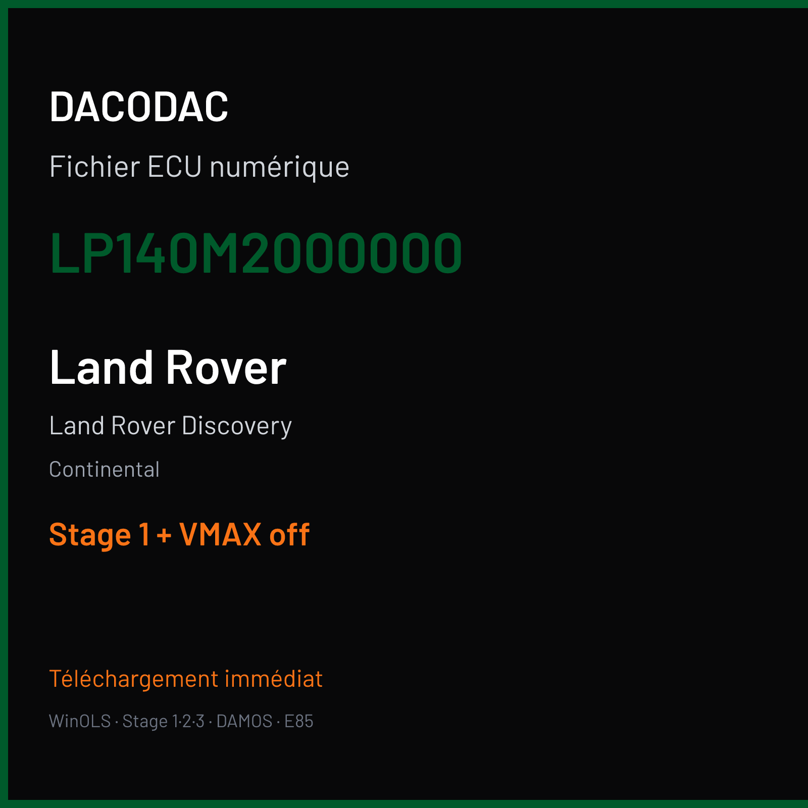 Land Rover Discovery (2006) — Continental — LP140M2000000 — Stage 1 + VMAX off