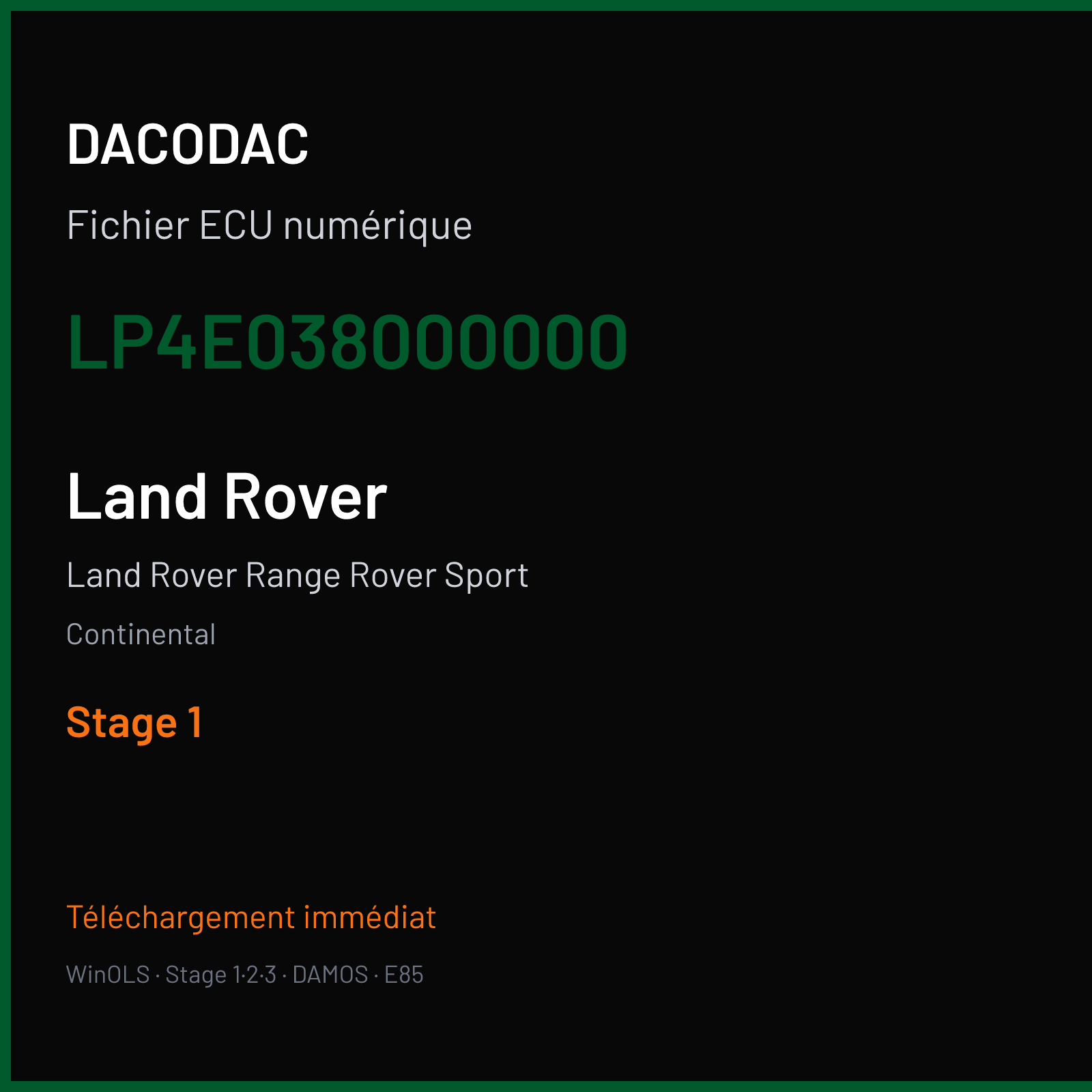 Land Rover Range Rover Sport (2010) — Continental — LP4E038000000 — Stage 1