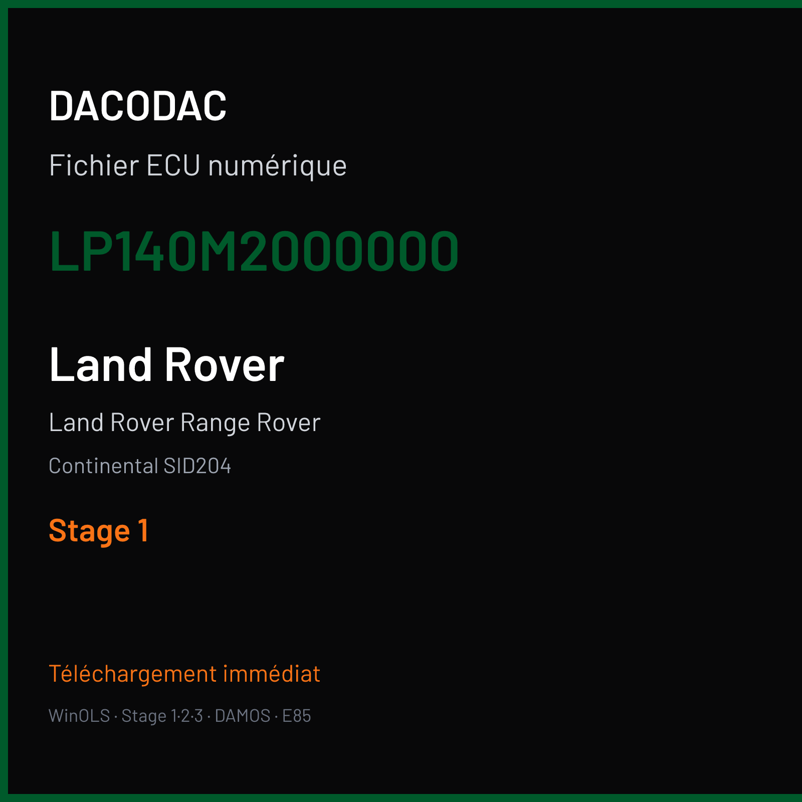Land Rover Range Rover (2007) — Continental SID204 — LP140M2000000 — Stage 1