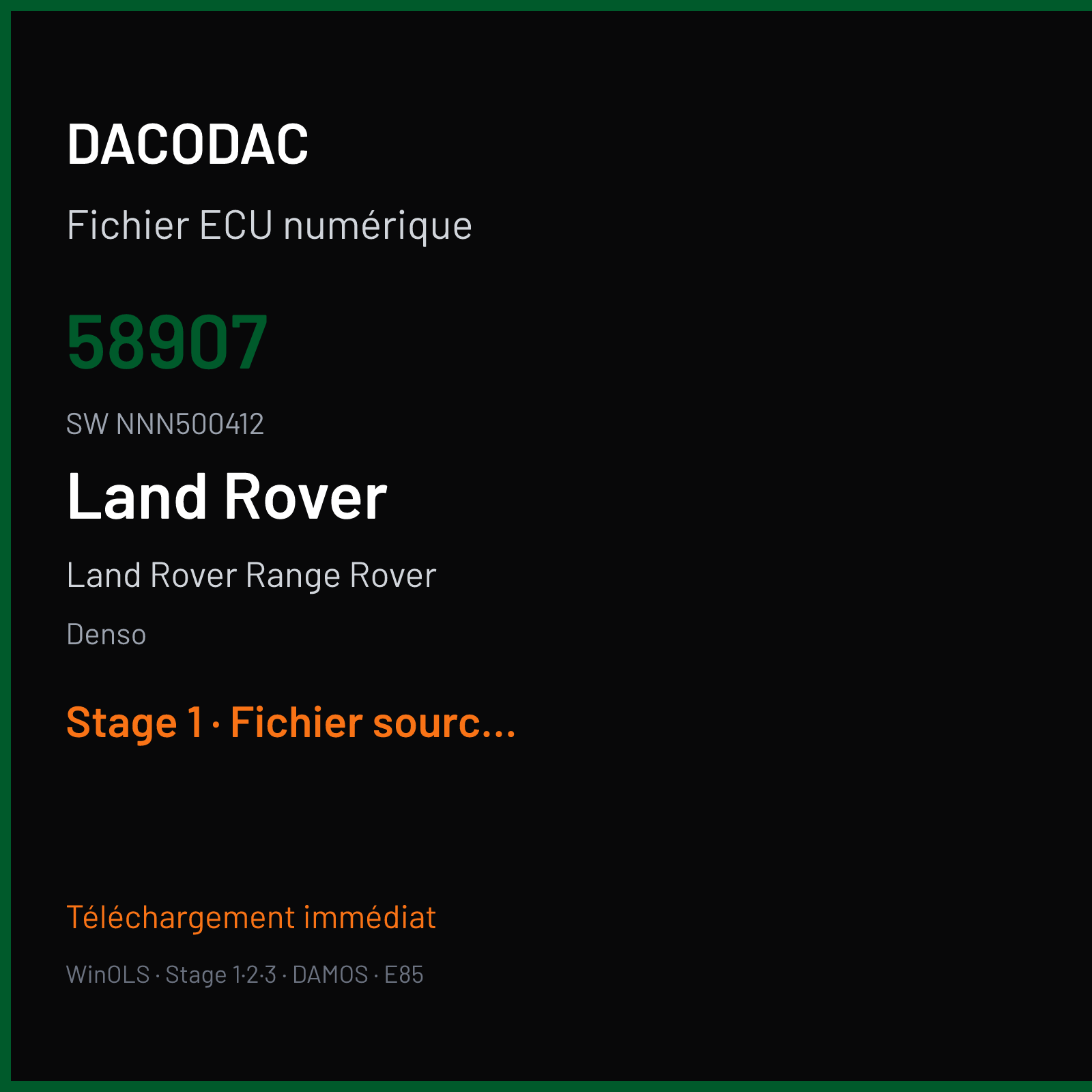 Land Rover Range Rover — Denso — 58907 · NNN500412 — Stage 1