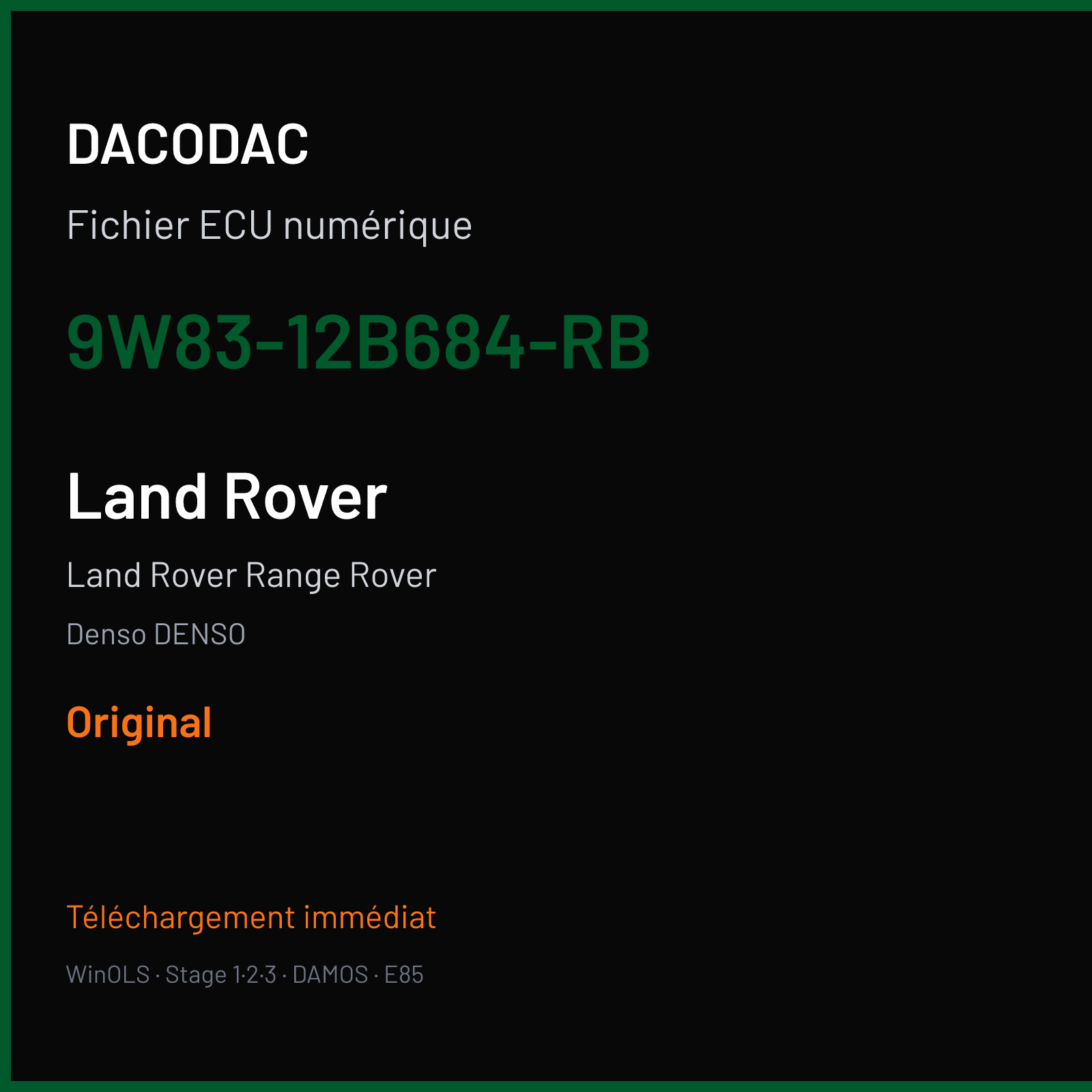 Land Rover Range Rover (2012) — Denso DENSO — 9W83-12B684-RB — Original