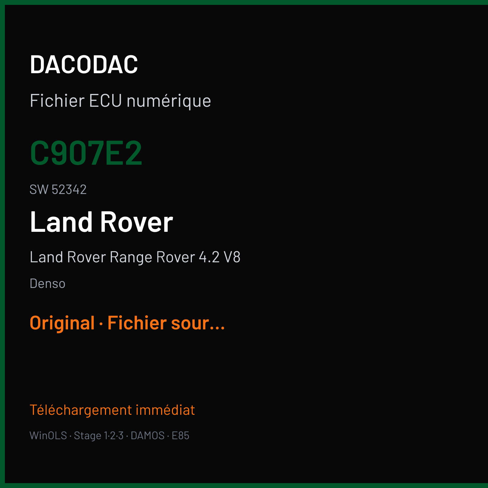 Land Rover Range Rover 4.2 V8 (2006) — Denso — C907E2 · 52342 — Original