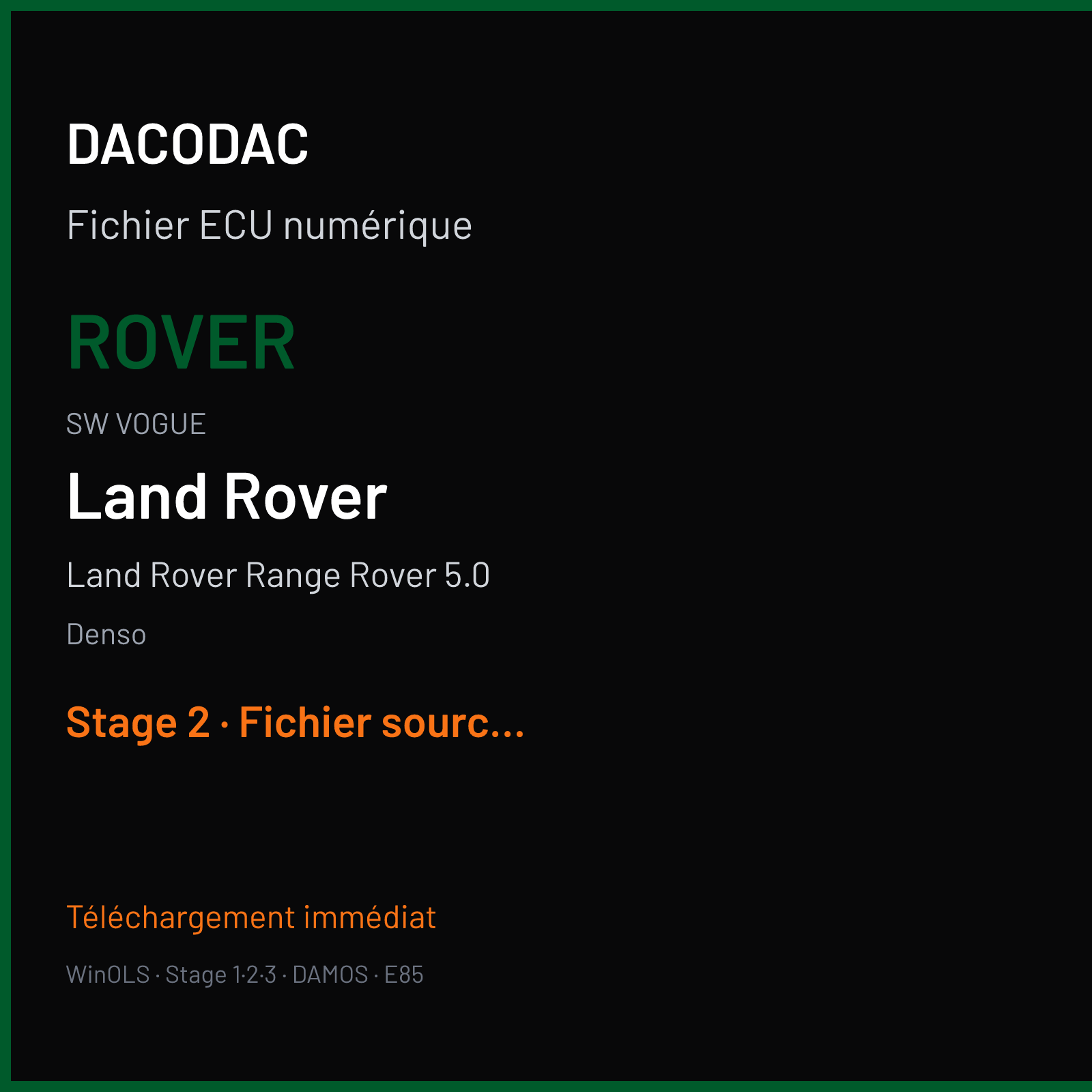 Land Rover Range Rover 5.0 (2011) — Denso — ROVER · VOGUE — Stage 2