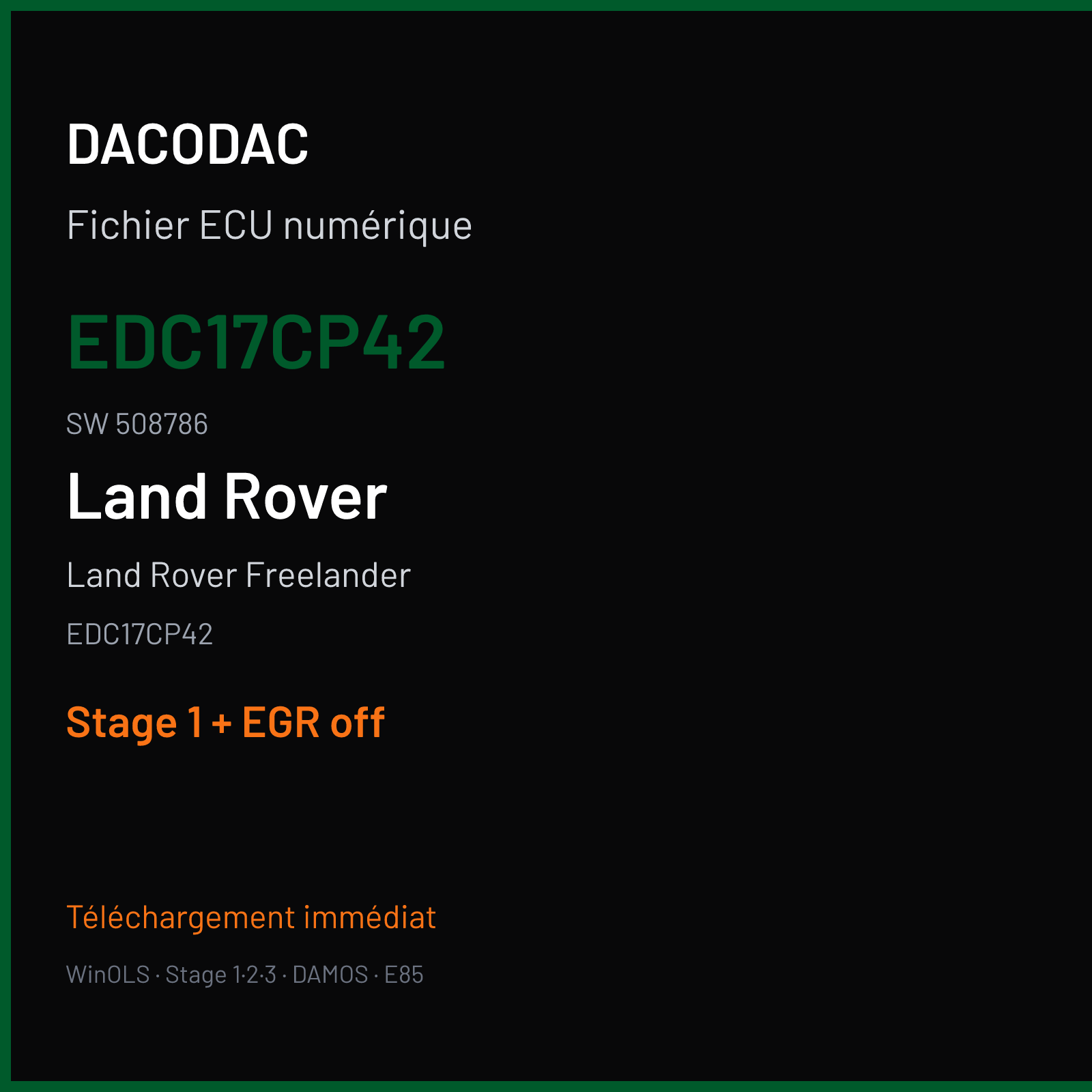 Land Rover Freelander (2011) — EDC17CP42 — EDC17CP42 · 508786 — Stage 1 + EGR off