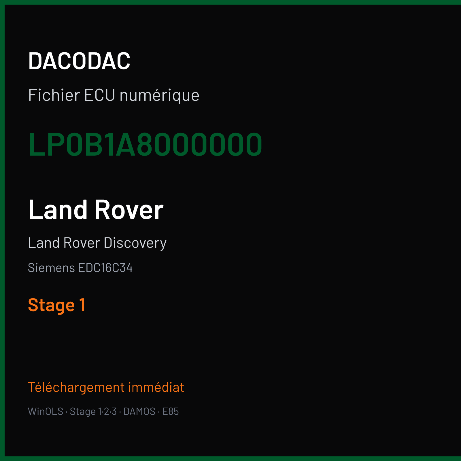 Land Rover Discovery (2006) — Siemens EDC16C34 — LP0B1A8000000 — Stage 1