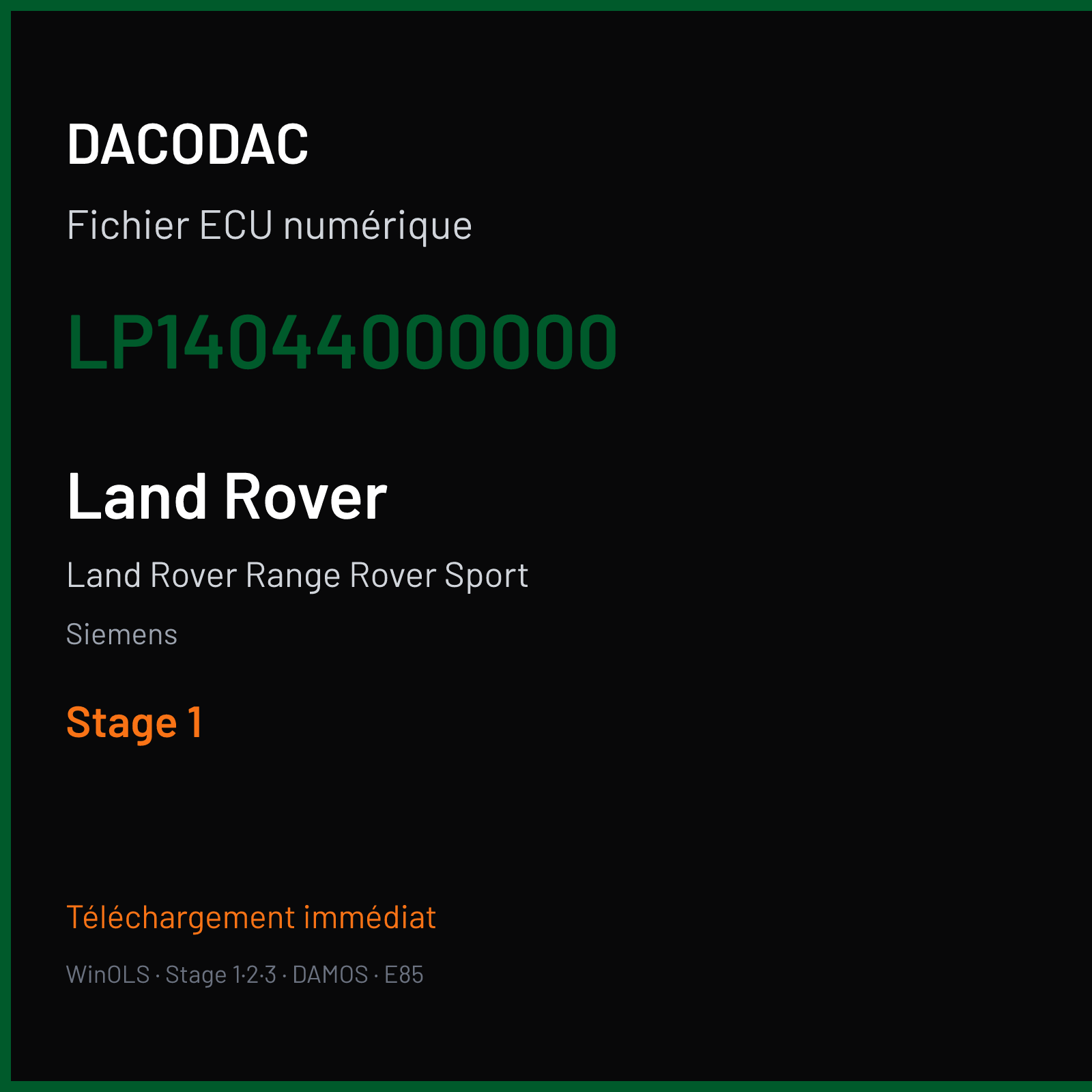 Land Rover Range Rover Sport (2008) — Siemens — LP14044000000 — Stage 1