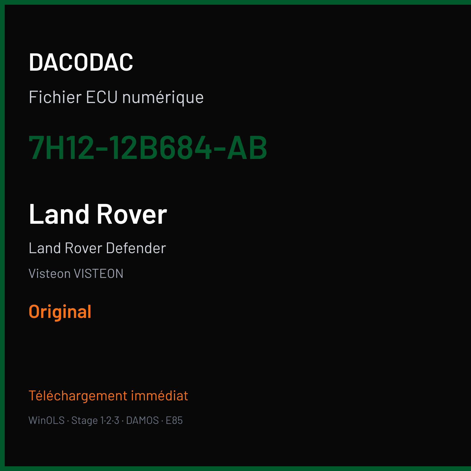 Land Rover Defender (2011) — Visteon VISTEON — 7H12-12B684-AB — Original