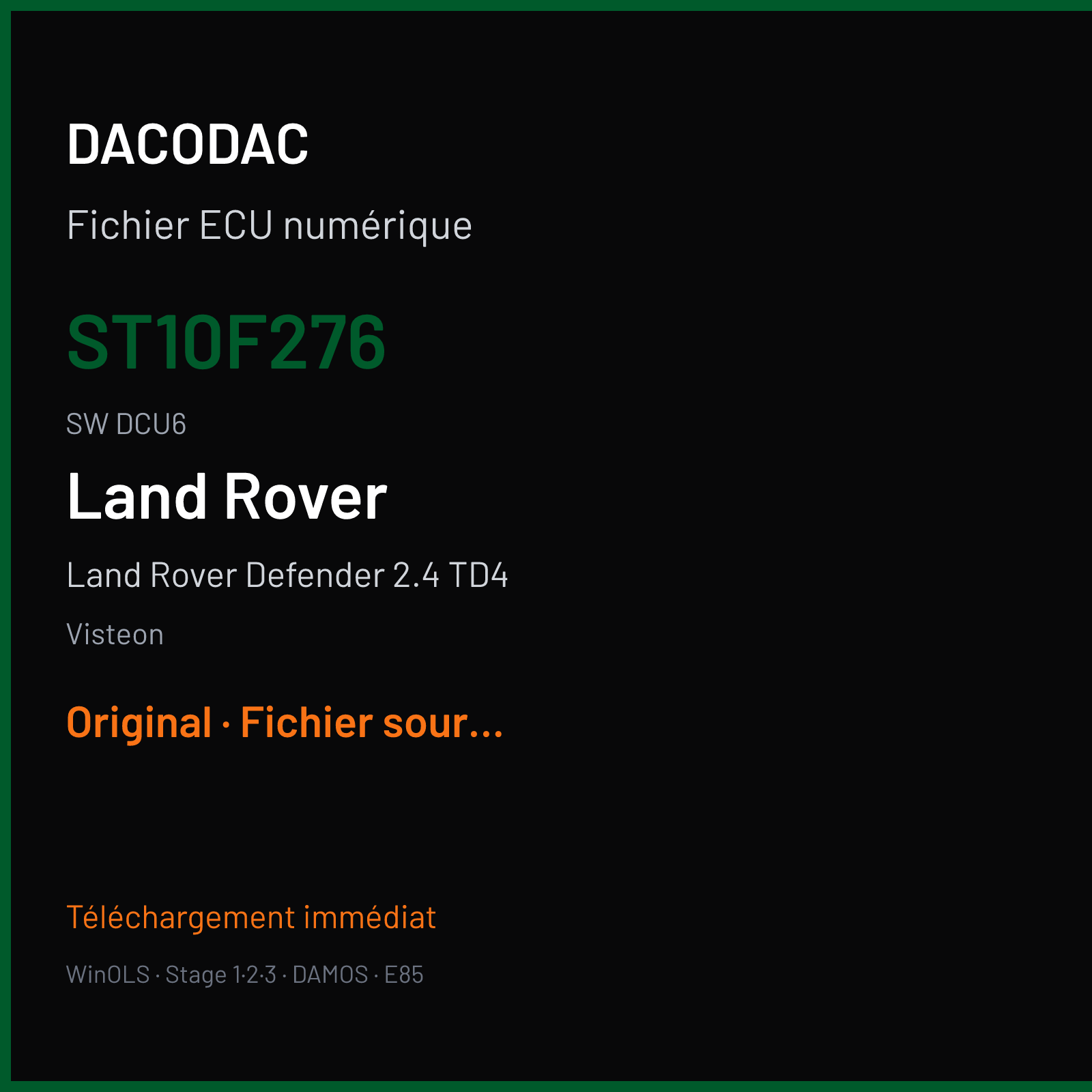 Land Rover Defender 2.4 TD4 (2009) — Visteon — ST10F276 · DCU6 — Original