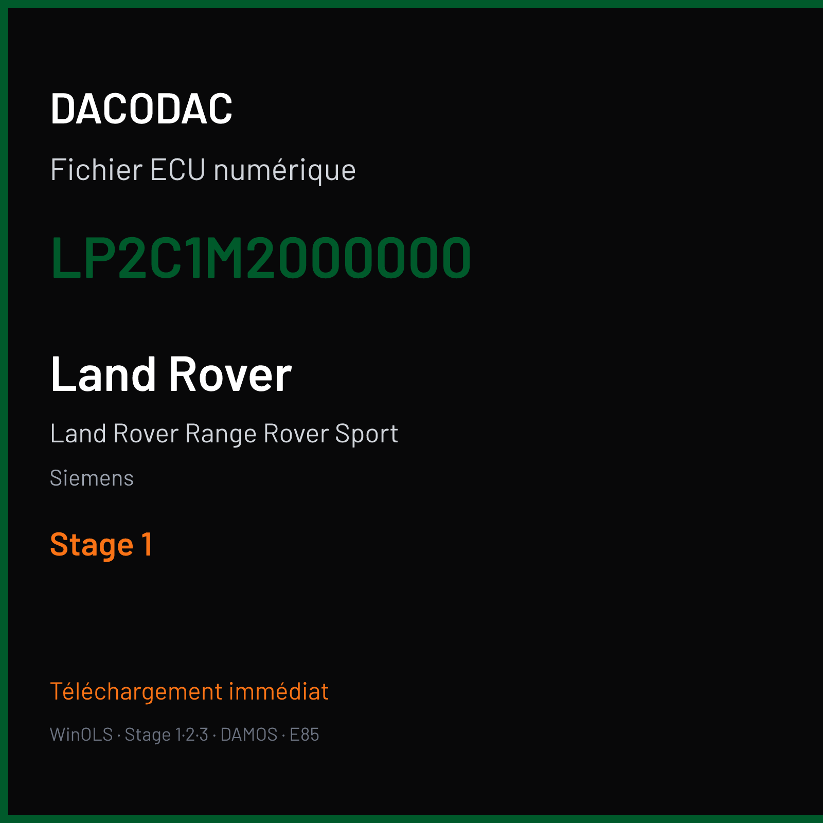 Land Rover Range Rover Sport (2008) — Siemens — LP2C1M2000000 — Stage 1
