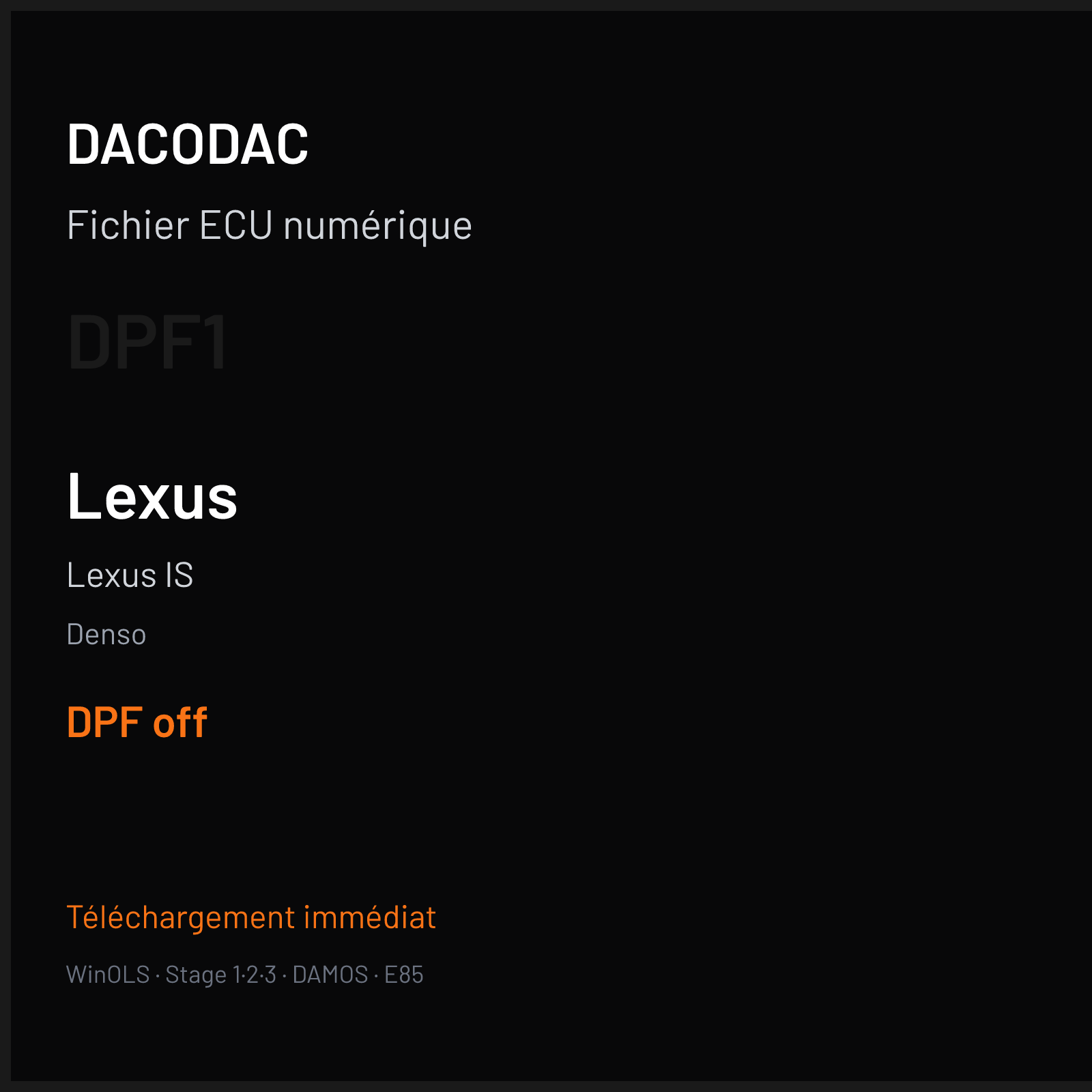 Lexus IS (2007) — Denso — DPF1 — DPF off