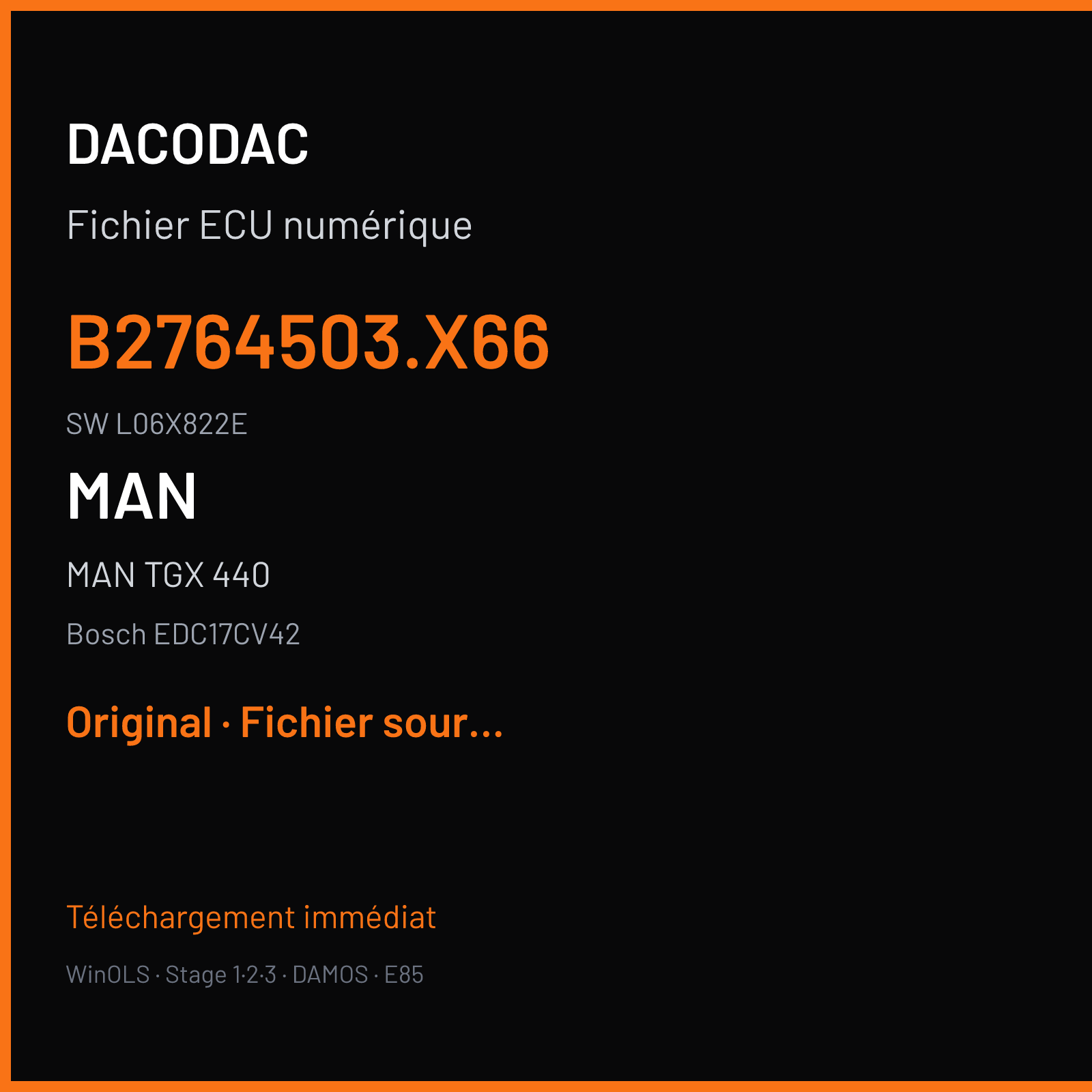 MAN TGX 440 (2017) — Bosch EDC17CV42 — B2764503.X66 · L06X822E — Original