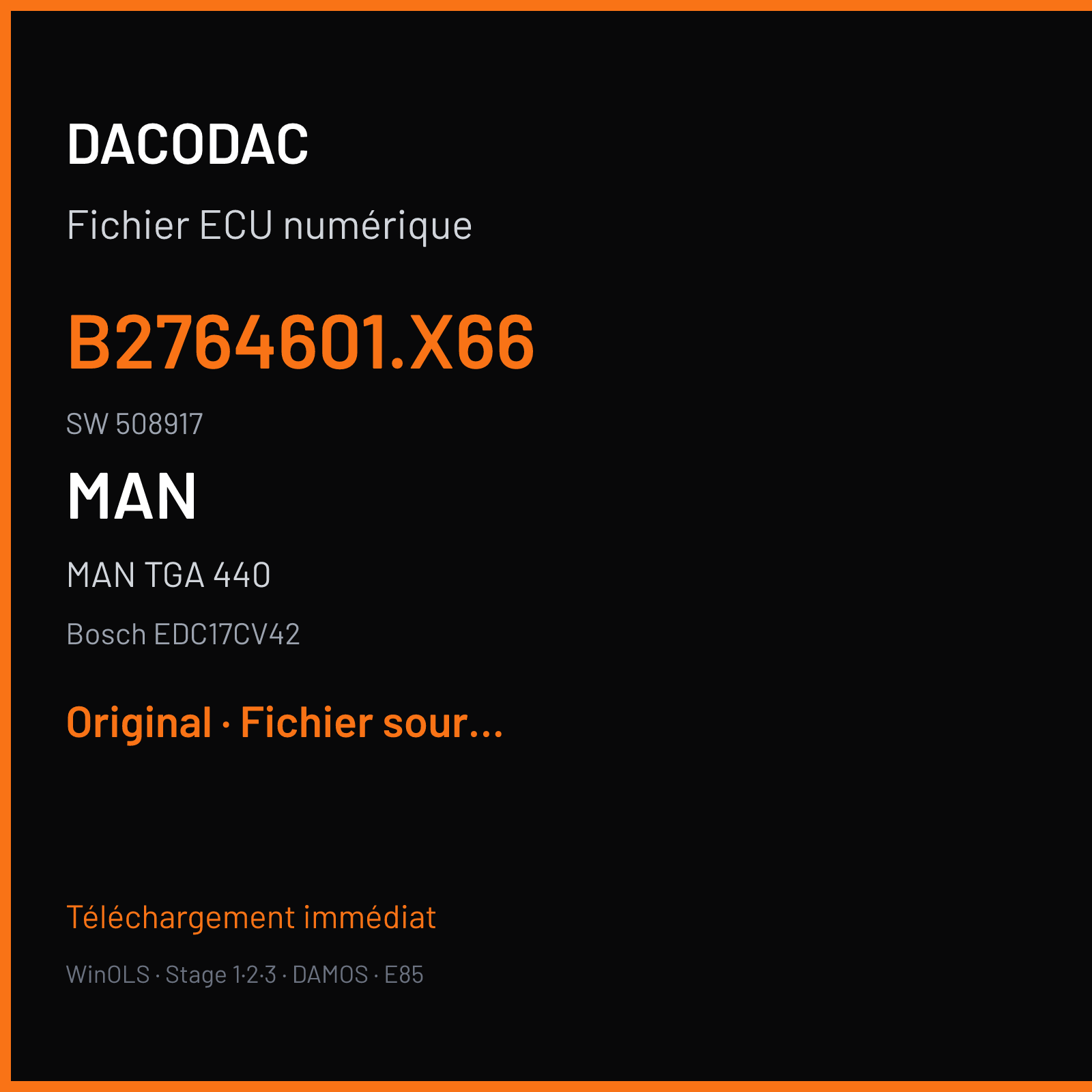 MAN TGA 440 (2011) — Bosch EDC17CV42 — B2764601.X66 · 508917 — Original
