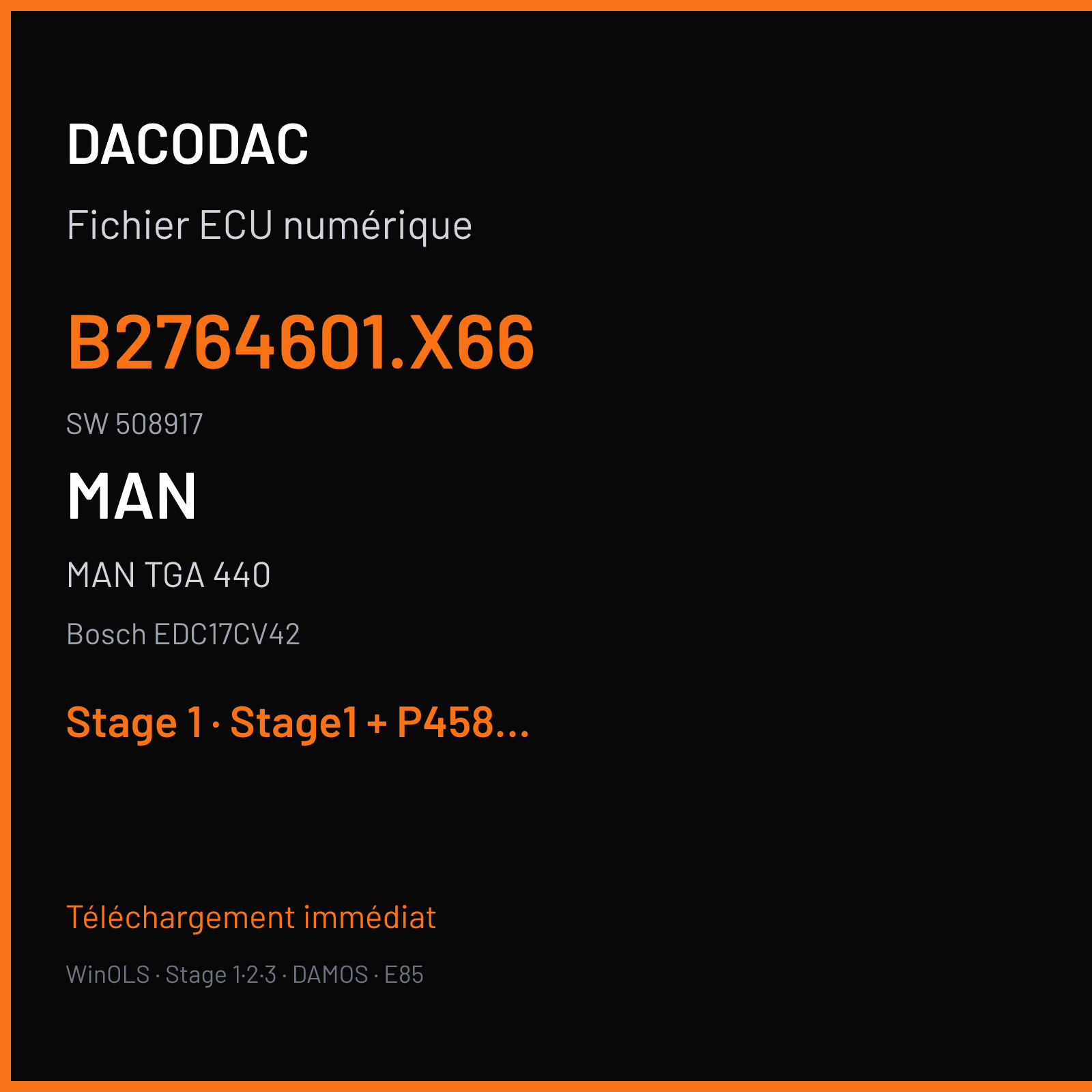 MAN TGA 440 (2011) — Bosch EDC17CV42 — B2764601.X66 · 508917 — Stage 1