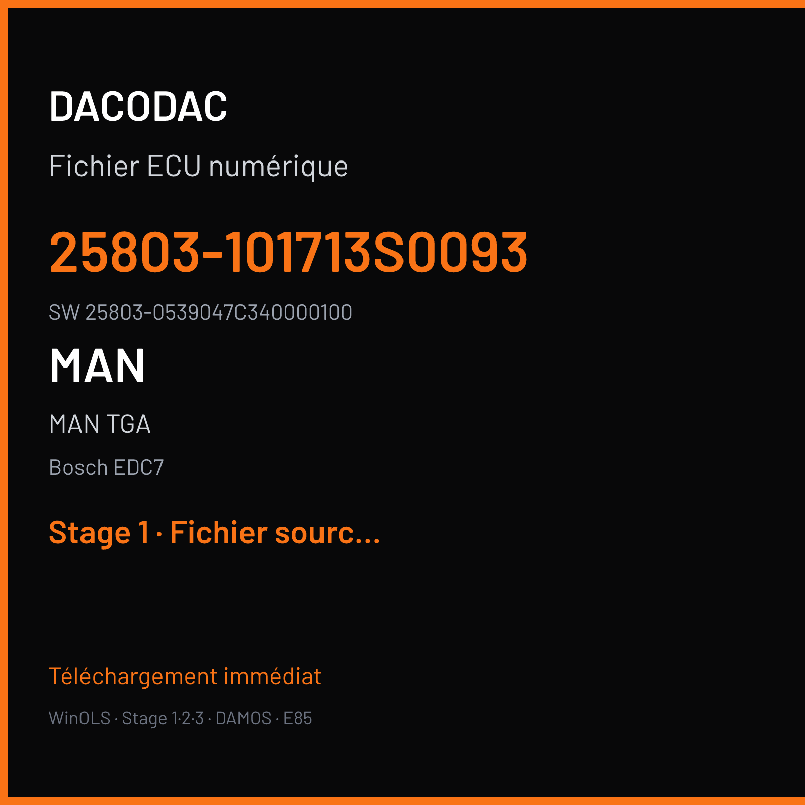 MAN TGA 400 ch (2009) — Bosch EDC7 — 25803-101713S0093 · 25803-0539047C340000100 · D26600 — Stage 1