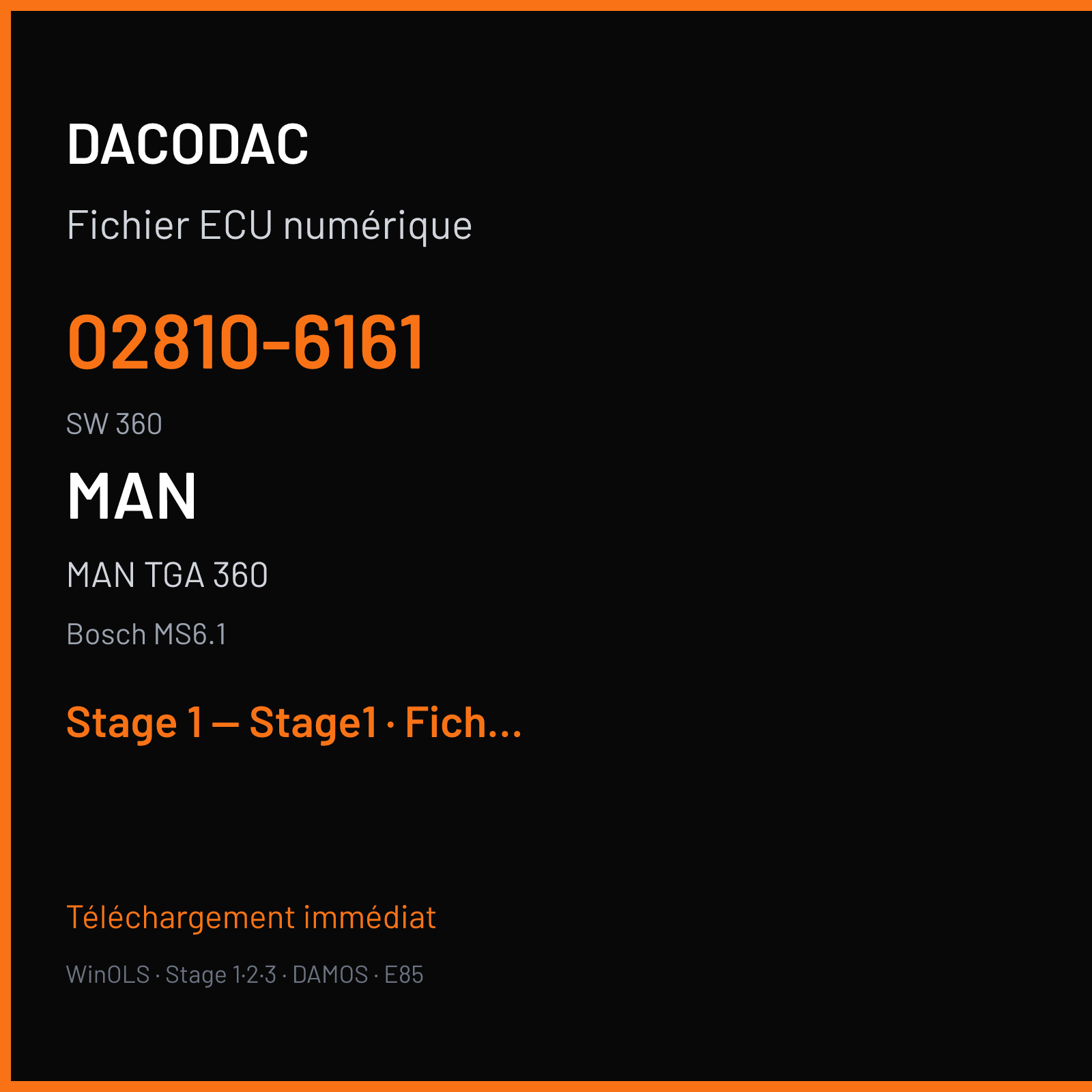 MAN TGA 360 (2002) — Bosch MS6.1 — 02810-6161 · 360 — Stage 1 — Stage1