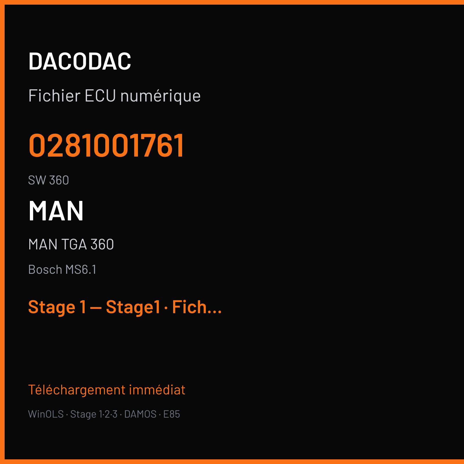 MAN TGA 360 (2002) — Bosch MS6.1 — 0281001761 · 360 — Stage 1 — Stage1