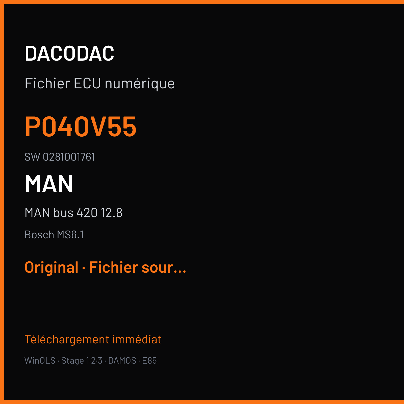 MAN bus 420 12.8 (2005) — Bosch MS6.1 — P040V55 · 0281001761 — Original