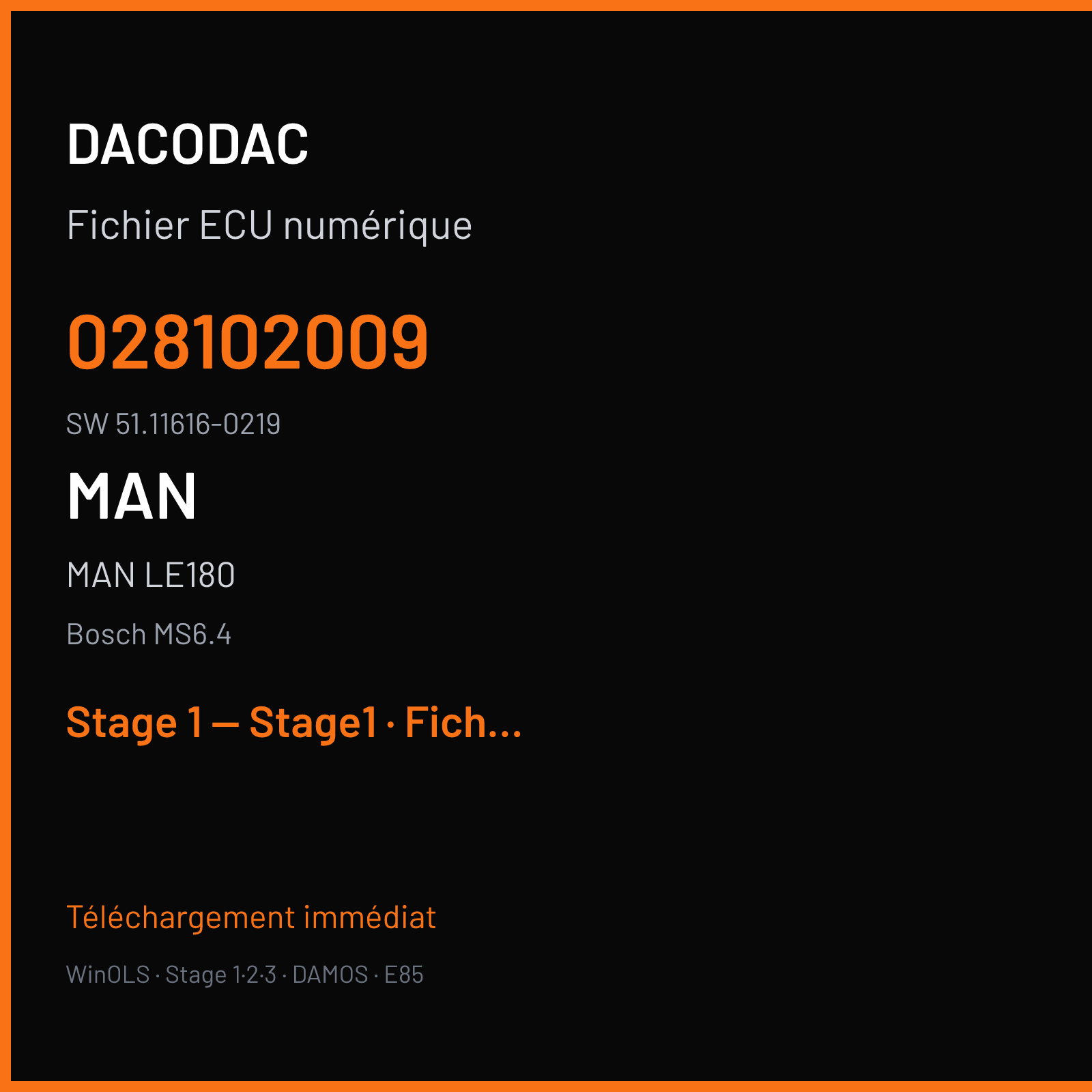 MAN LE180 (2002) — Bosch MS6.4 — 028102009 · 51.11616-0219 — Stage 1 — Stage1