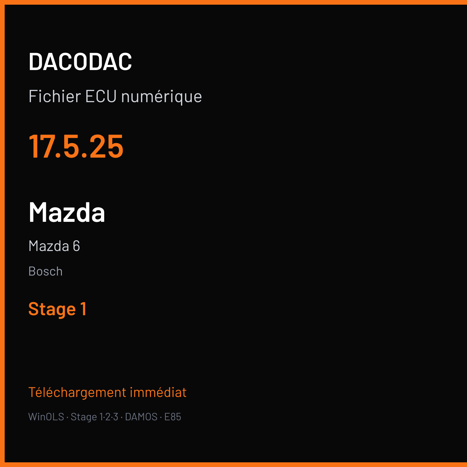 Mazda 6 (2004) — Bosch — 17.5.25 — Stage 1