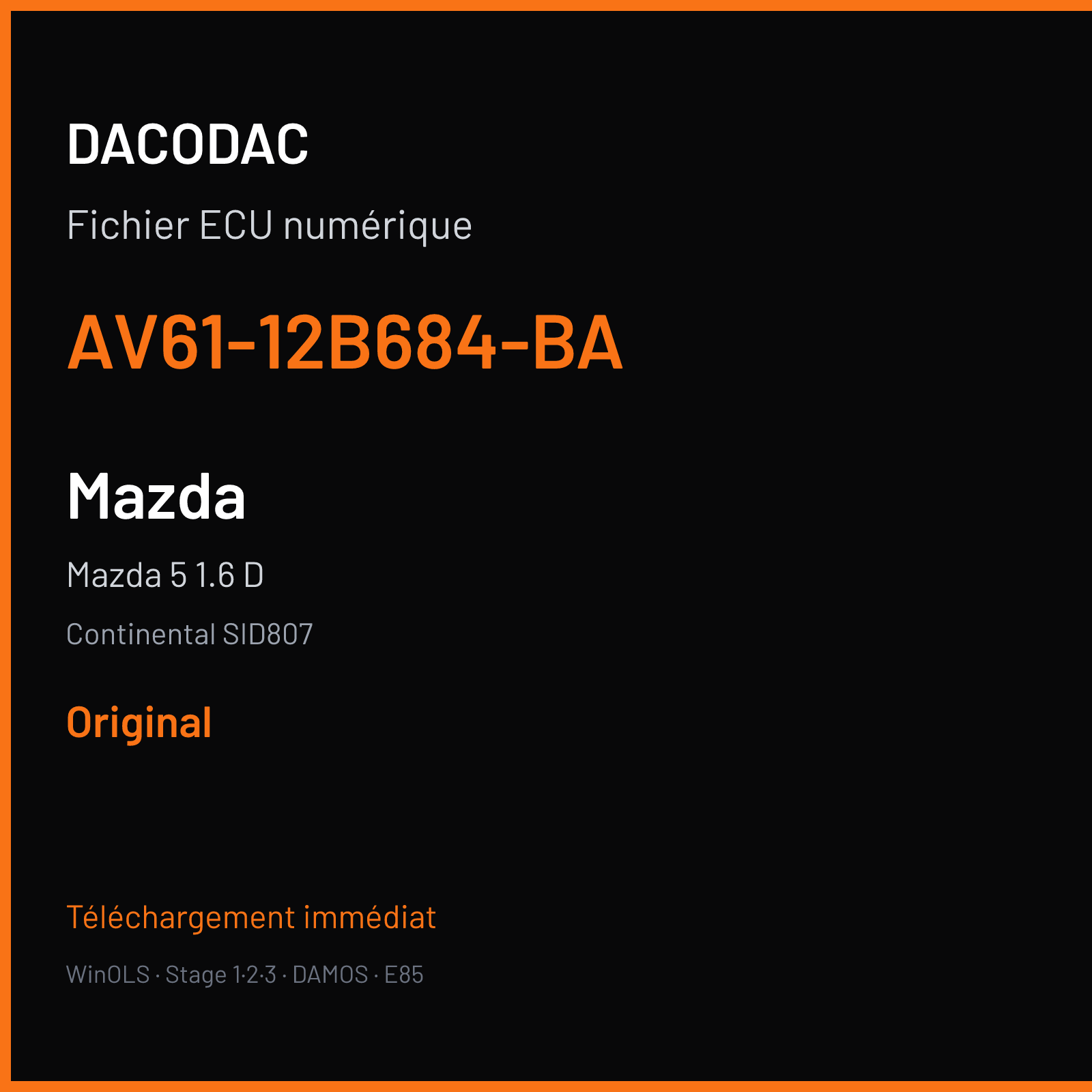 Mazda 5 1.6 D (2013) — Continental SID807 — AV61-12B684-BA — Original