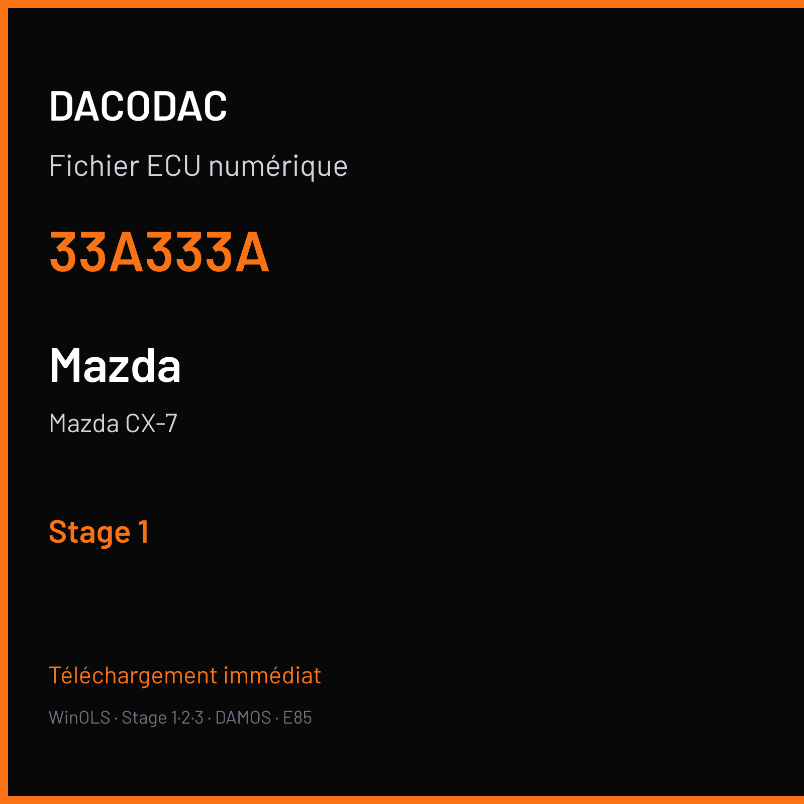 Mazda CX-7 (2008) — 33A333A — Stage 1