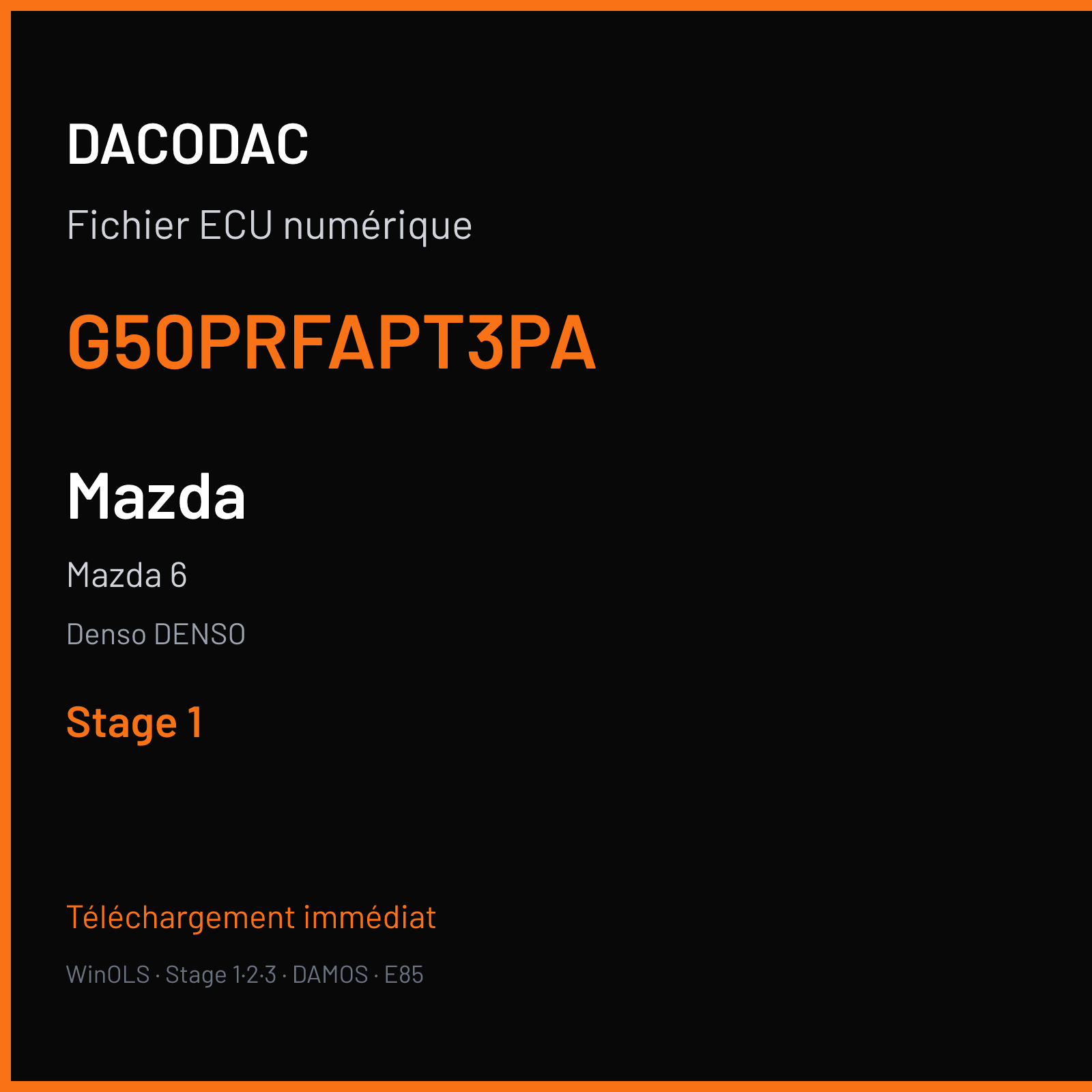 Mazda 6 — Denso DENSO — G50PRFAPT3PA — Stage 1