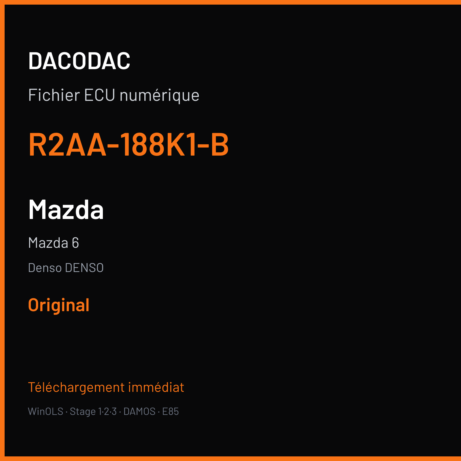 Mazda 6 — Denso DENSO — R2AA-188K1-B — Original