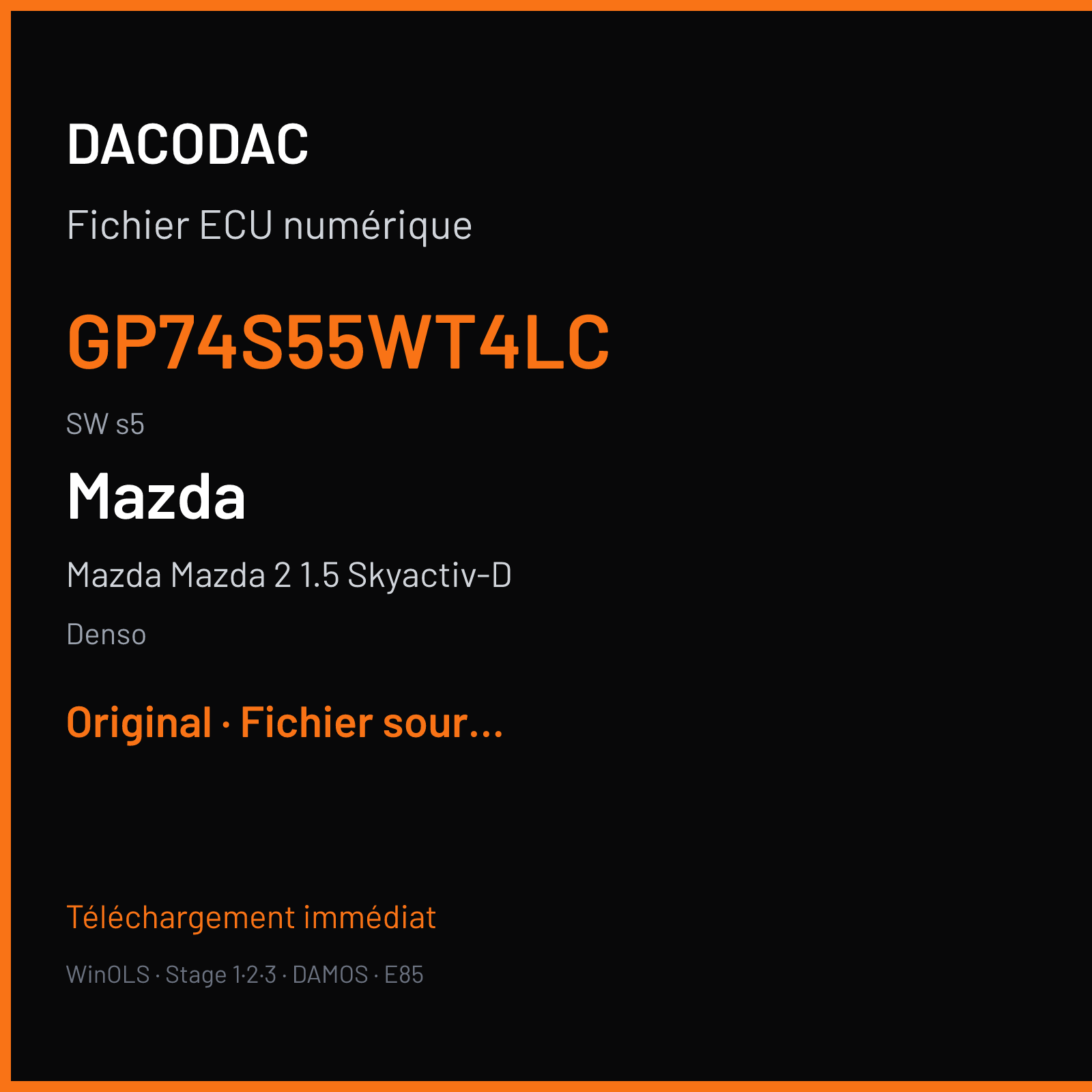 Mazda Mazda 2 1.5 Skyactiv-D (2018) — Denso — GP74S55WT4LC · s5 — Original