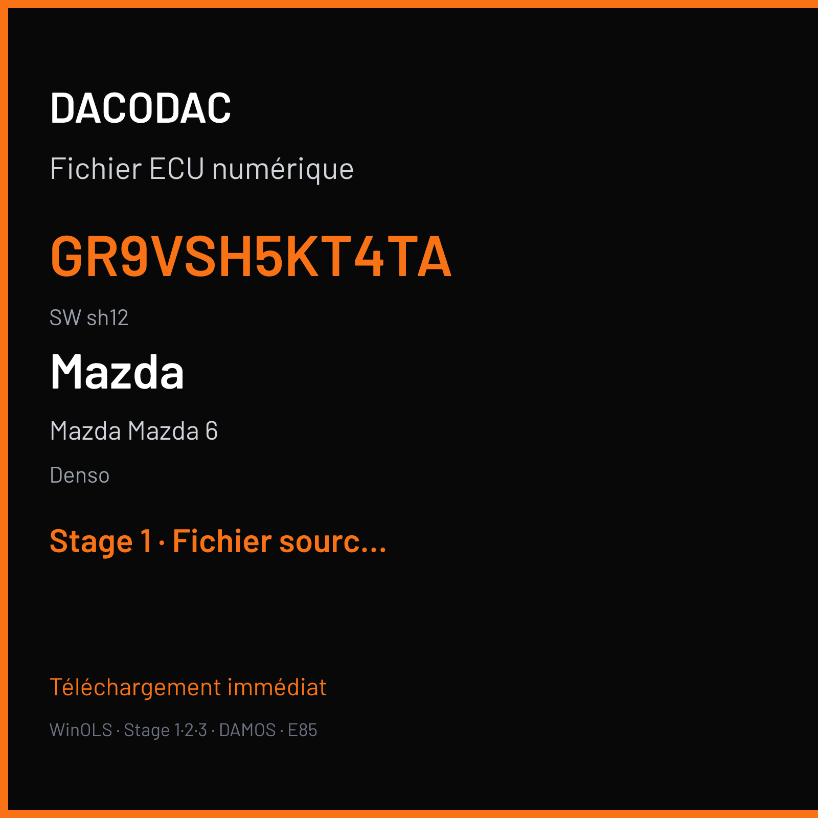 Mazda Mazda 6 (2017) — Denso — GR9VSH5KT4TA · sh12 — Stage 1