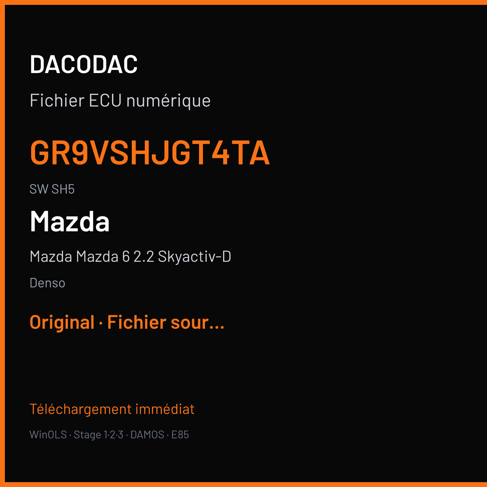 Mazda Mazda 6 2.2 Skyactiv-D (2018) — Denso — GR9VSHJGT4TA · SH5 — Original
