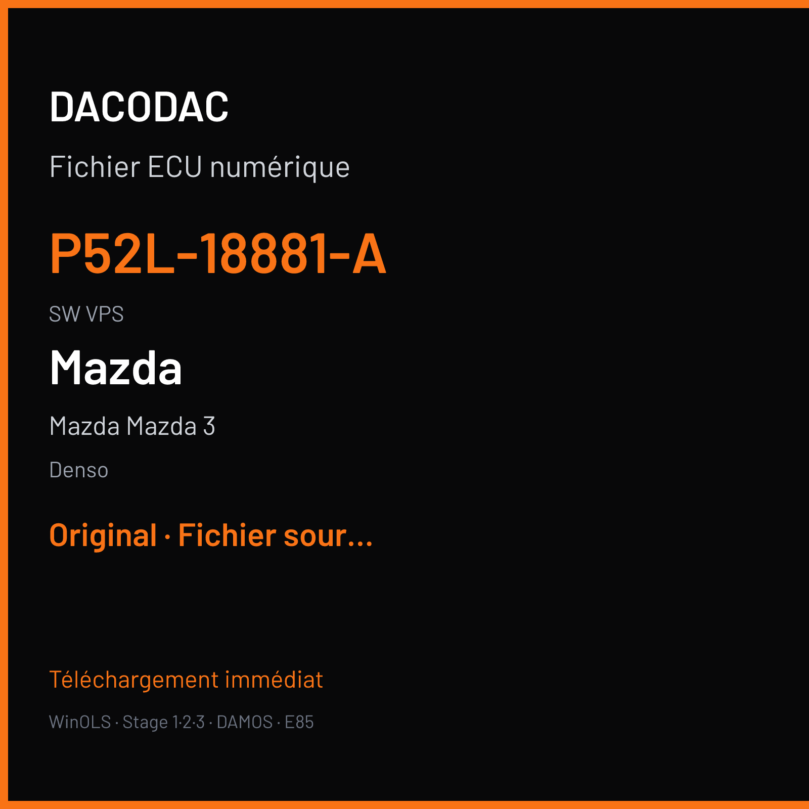 Mazda Mazda 3 (2017) — Denso — P52L-18881-A · VPS — Original