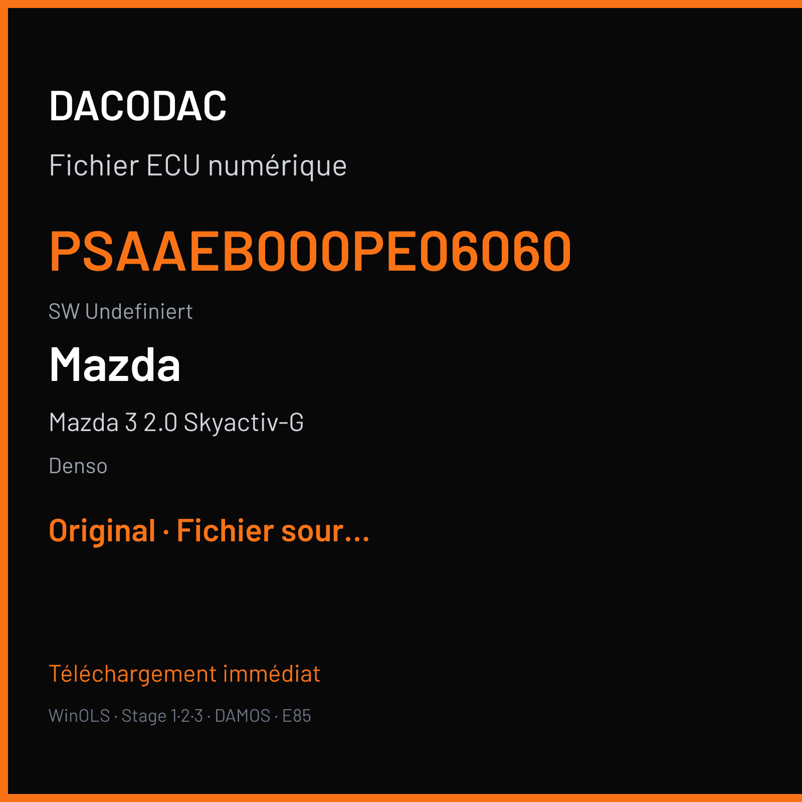 Mazda 3 2.0 Skyactiv-G 120 ch (2017) — Denso — PSAAEB000PE06060 · Undefiniert — Original