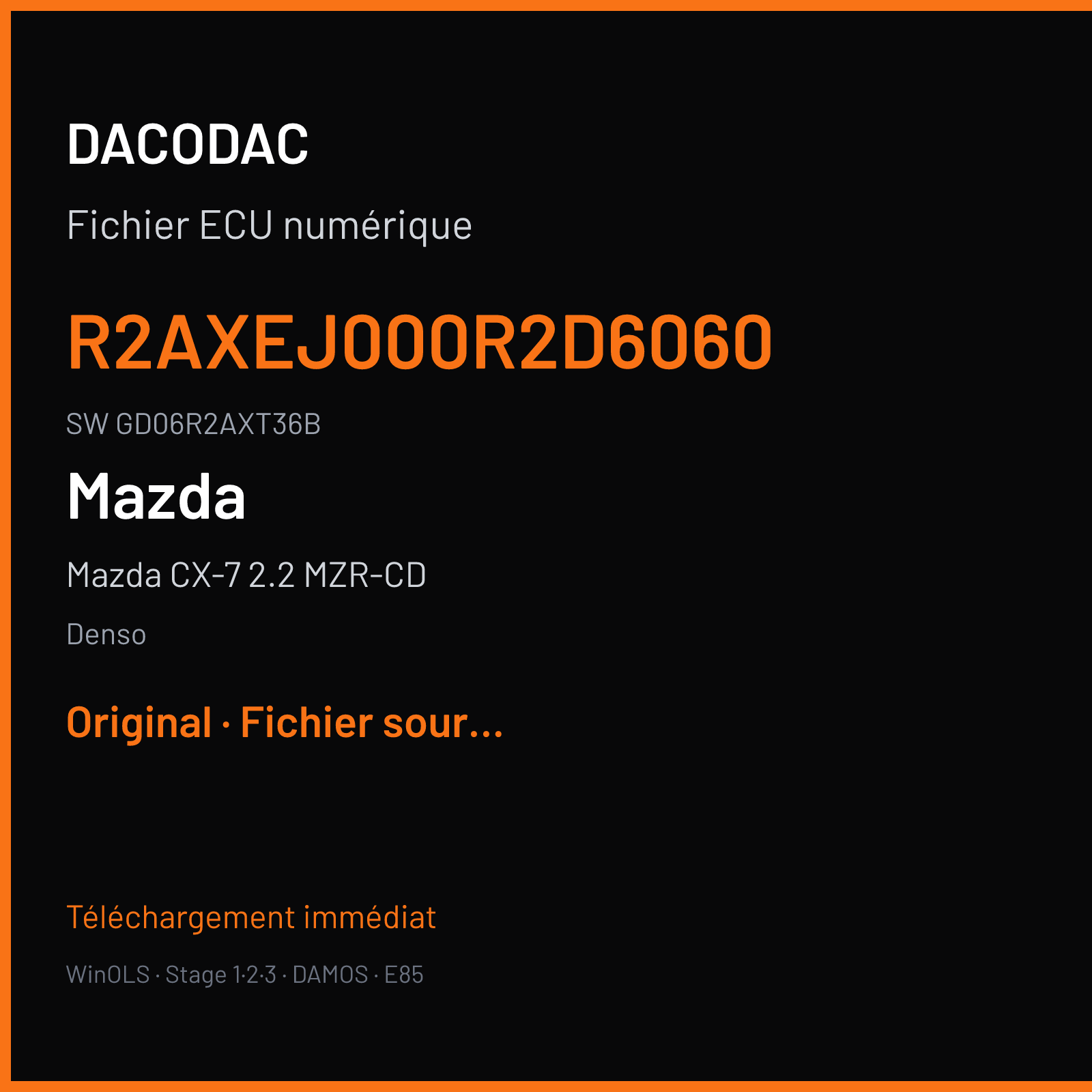 Mazda CX-7 2.2 MZR-CD 177 ch (2011) — Denso — R2AXEJ000R2D6060 · GD06R2AXT36B · GD06R2AXT36B undefinied — Original