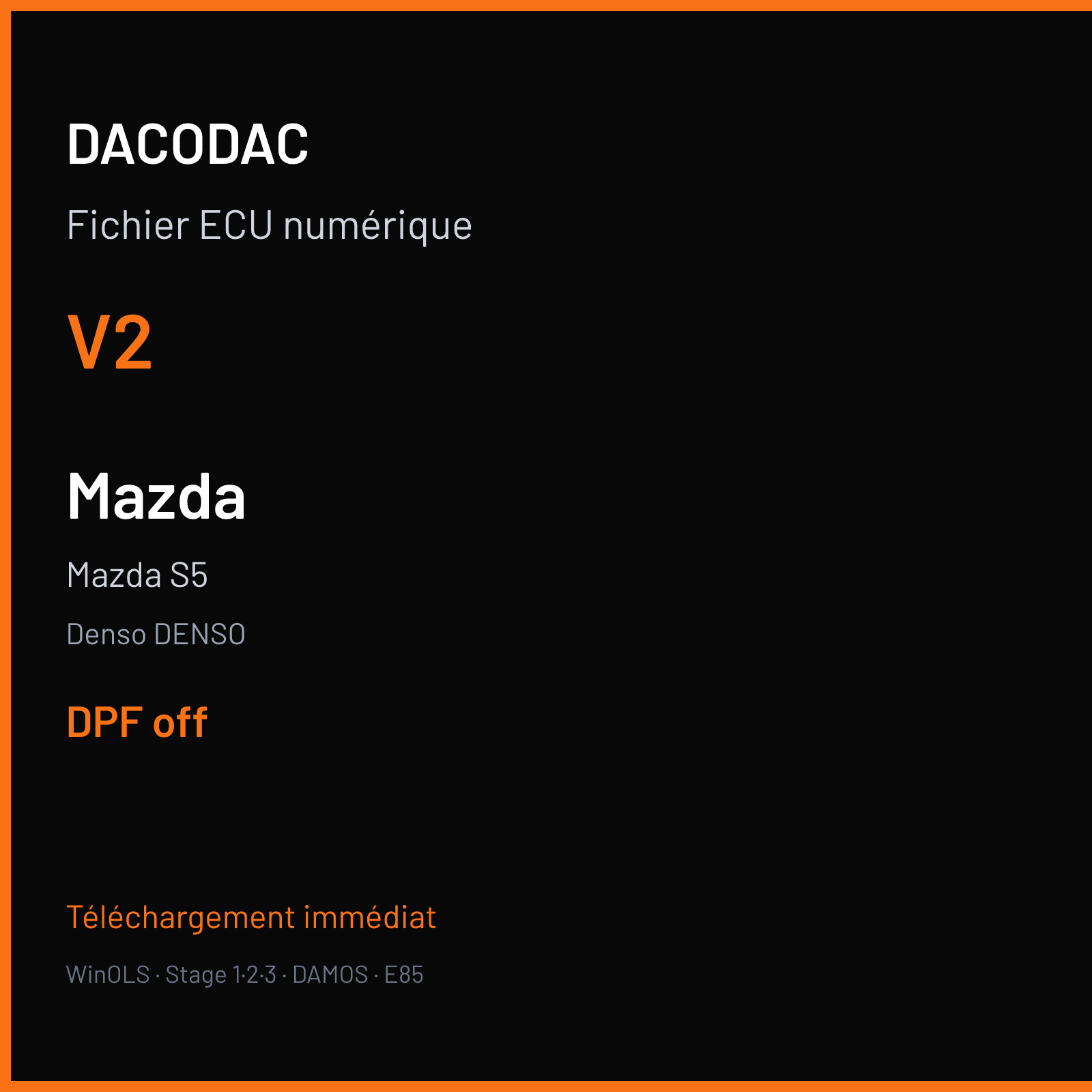 Mazda S5 (2016) — Denso DENSO — V2 — DPF off