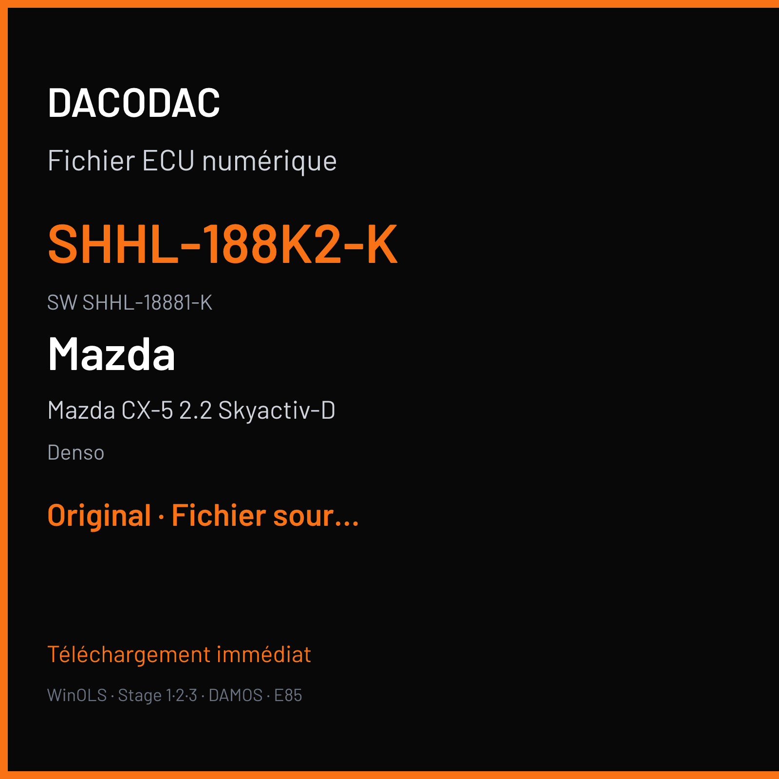 Mazda CX-5 2.2 Skyactiv-D 184 ch (2021) — Denso — SHHL-188K2-K · SHHL-18881-K · GV57SHHLT71A SH1 — Original