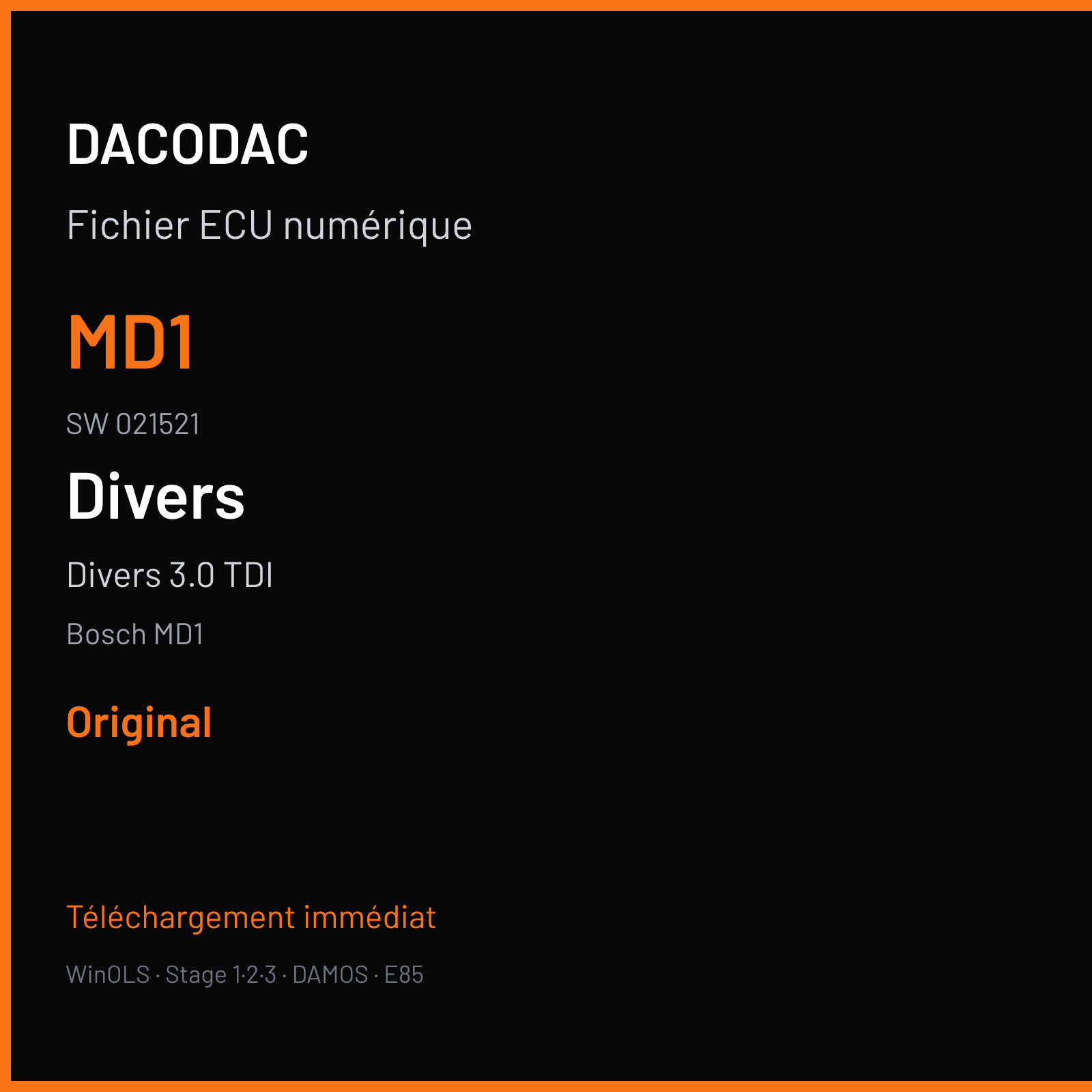 Divers 3.0 TDI — Bosch MD1 — MD1 · 021521 — Original