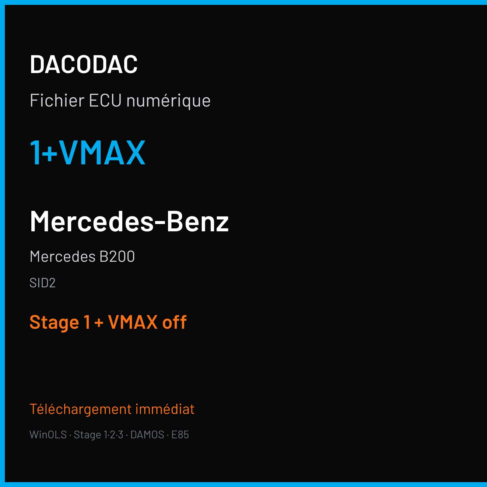 Mercedes B200 — SID2 — 1+VMAX — Stage 1 + VMAX off