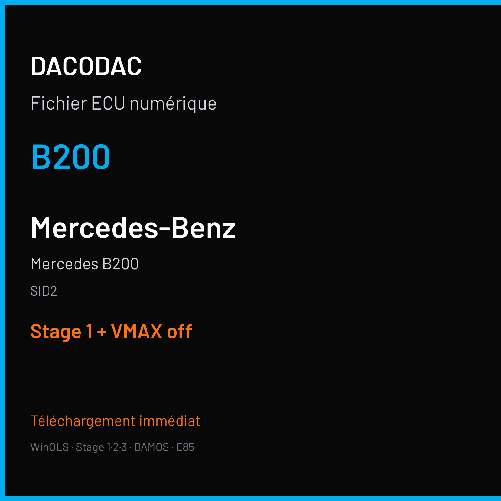 Mercedes B200 — SID2 — B200 — Stage 1 + VMAX off