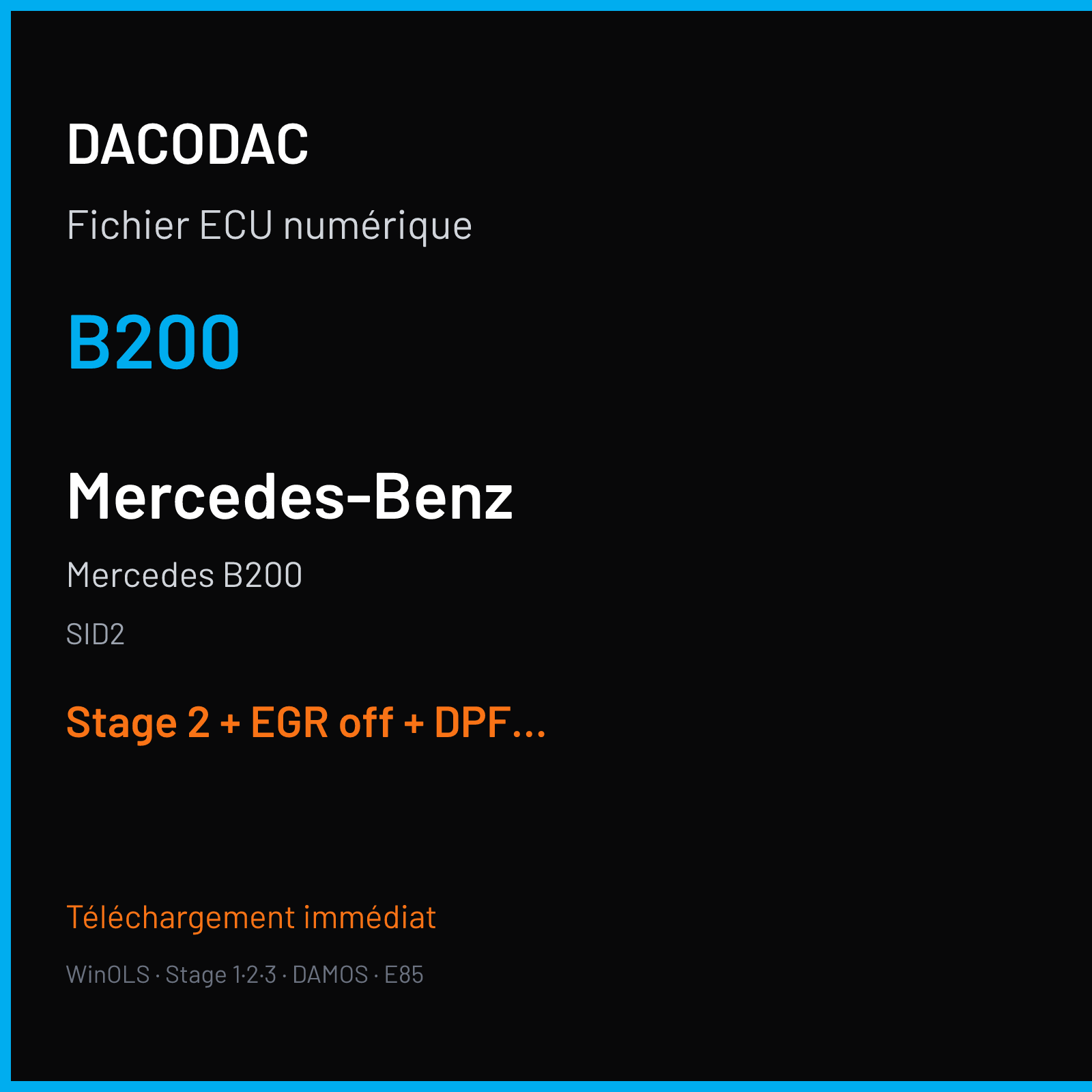 Mercedes B200 — SID2 — B200 — Stage 2 + EGR off + DPF off