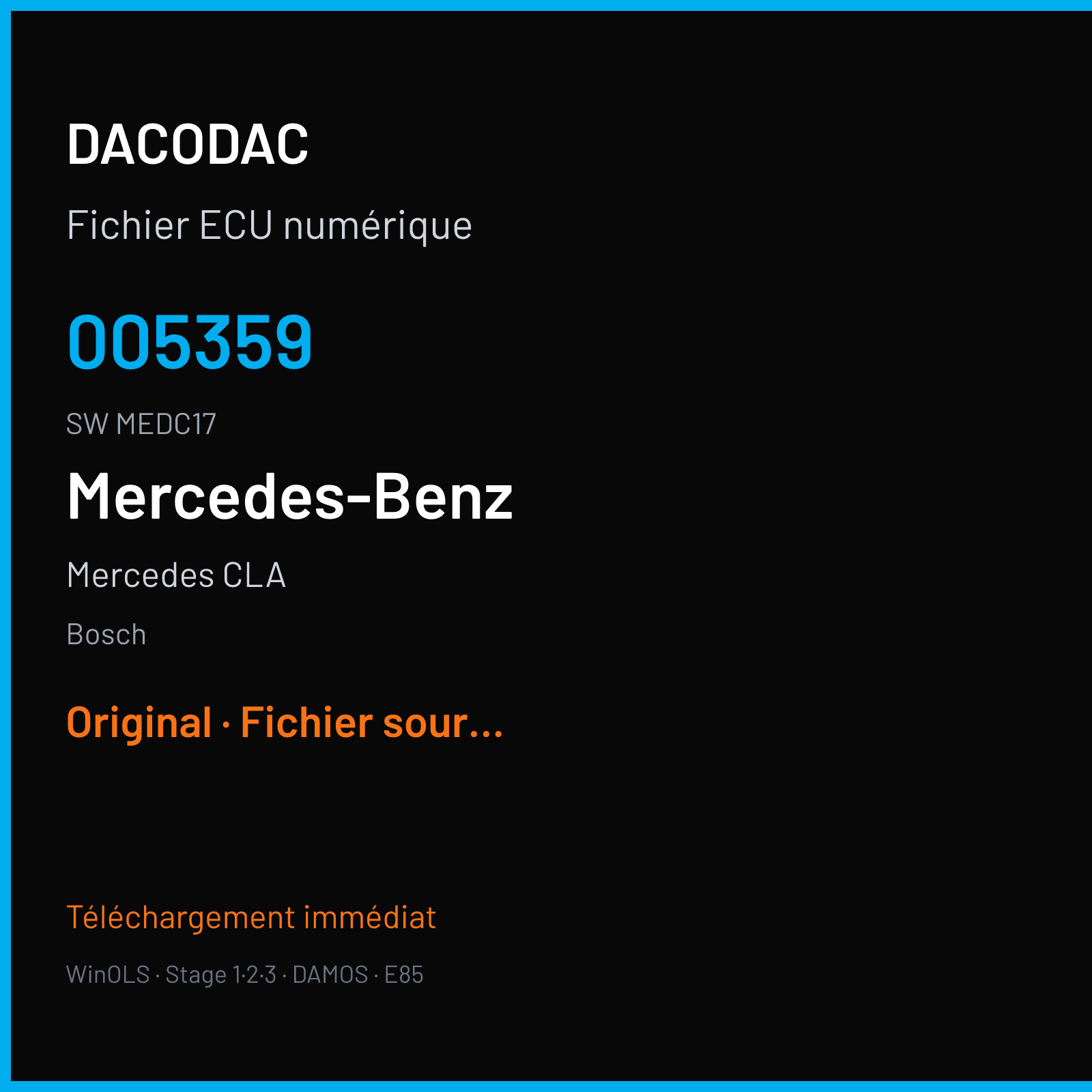 Mercedes CLA (2014) — Bosch — 005359 · MEDC17 — Original