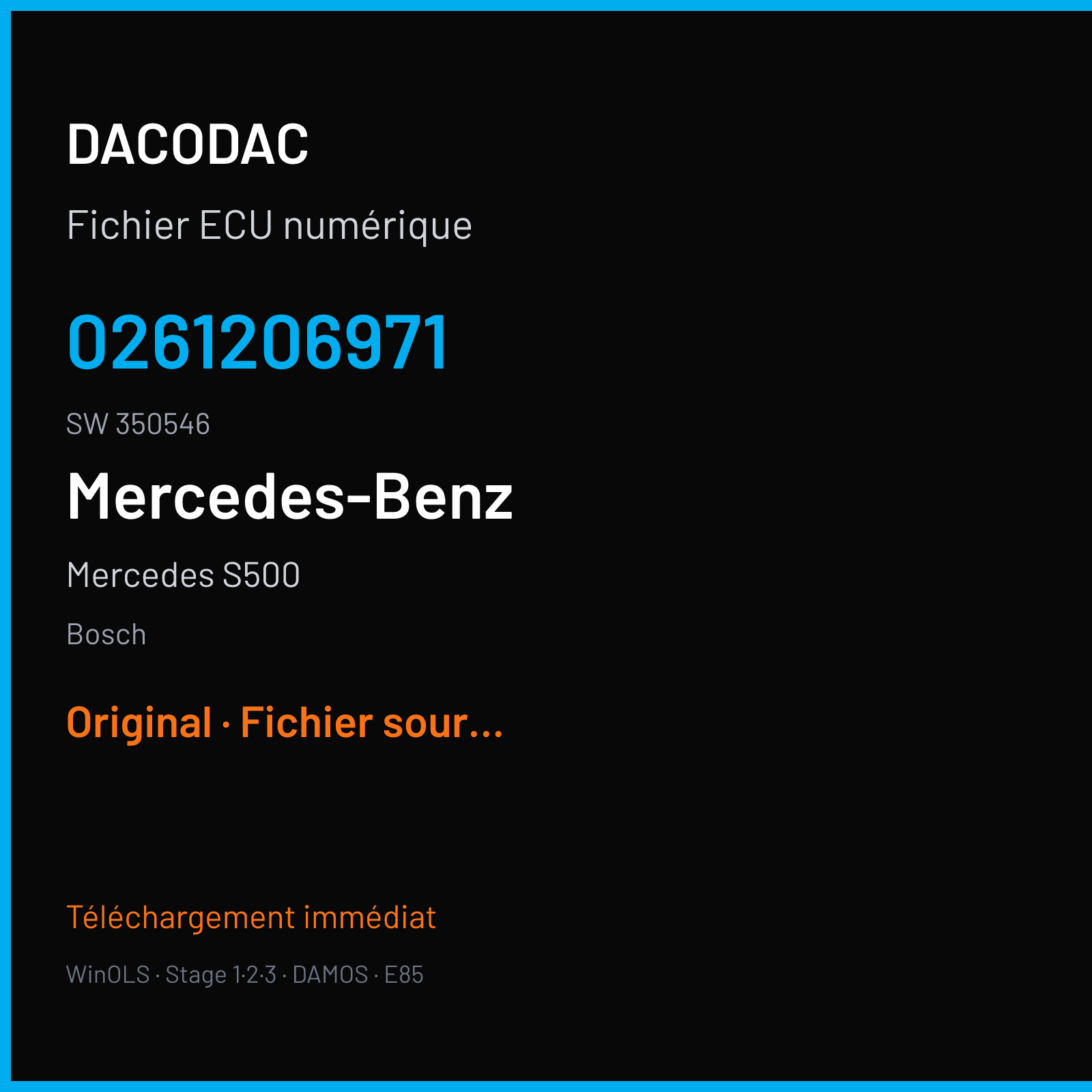 Mercedes S500 — Bosch — 0261206971 · 350546 — Original