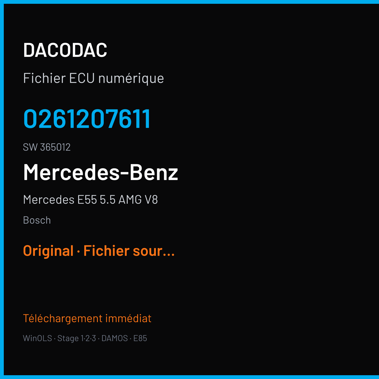 Mercedes E55 5.5 AMG V8 (2004) — Bosch — 0261207611 · 365012 — Original