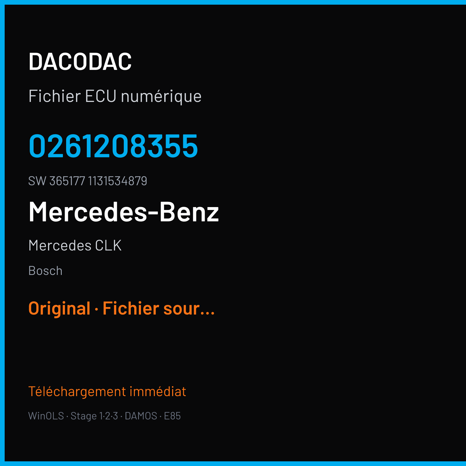 Mercedes CLK (2003) — Bosch — 0261208355 · 365177 1131534879 — Original