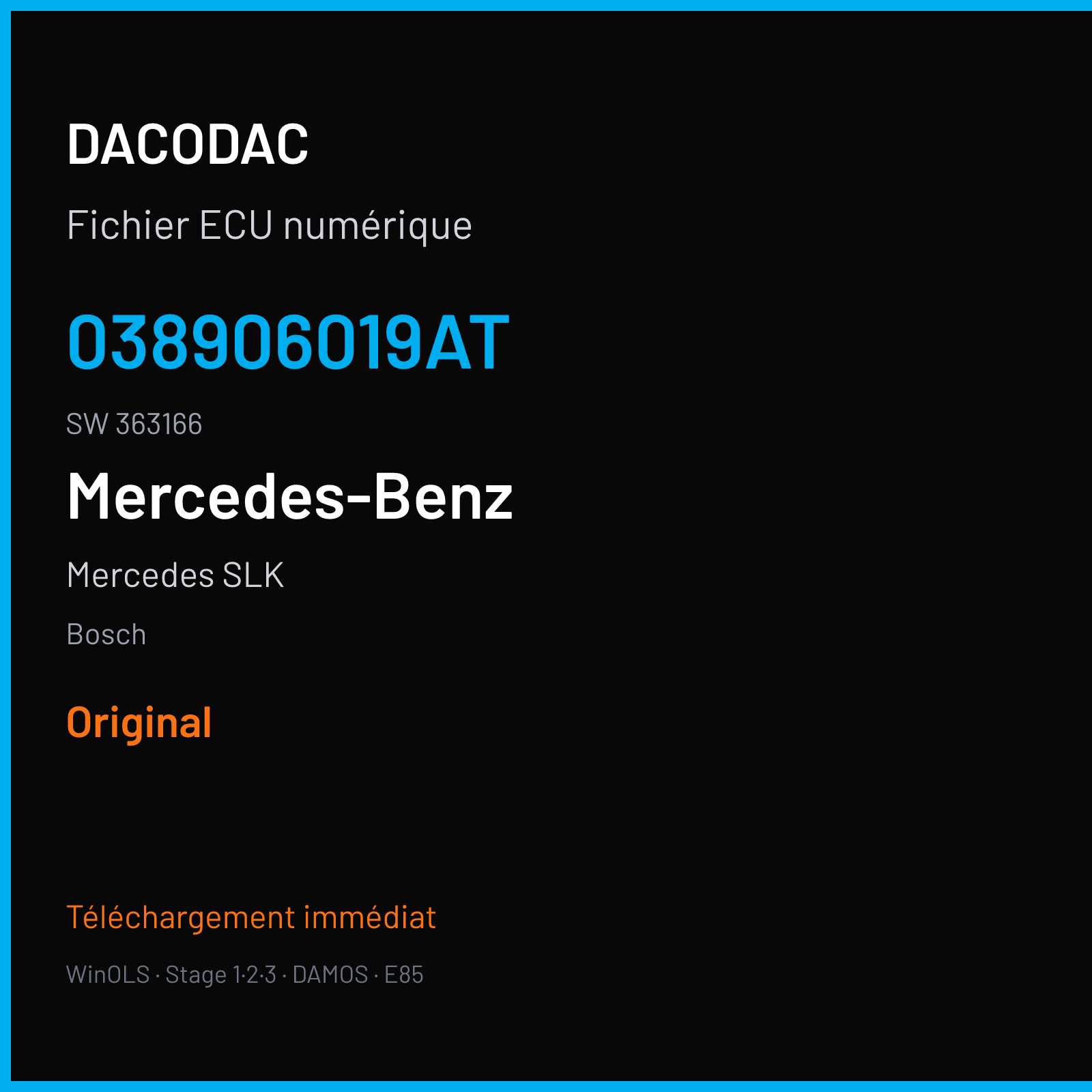 Mercedes SLK (1998) — Bosch — 038906019AT · 363166 — Original