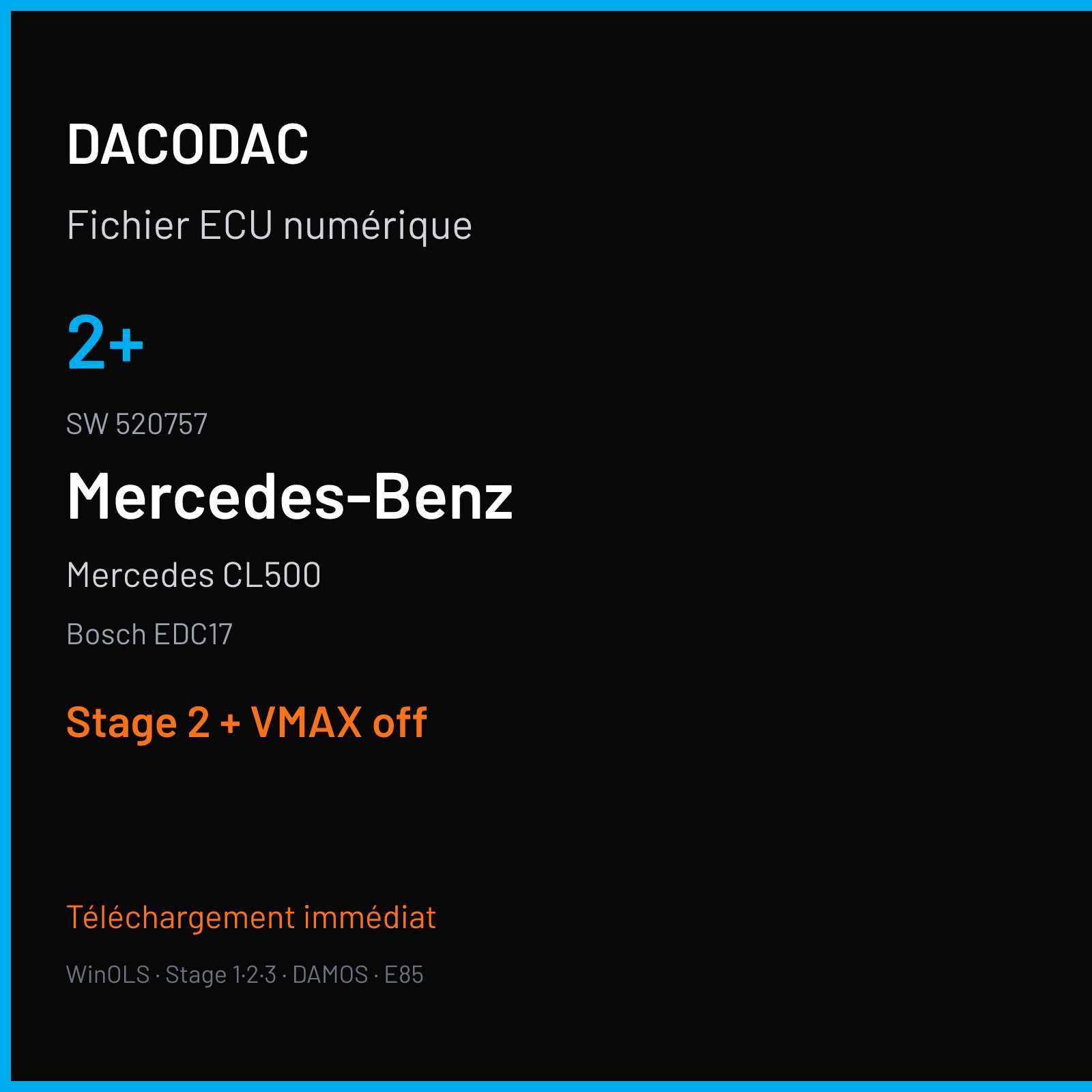 Mercedes CL500 — Bosch EDC17 — 2+ · 520757 — Stage 2 + VMAX off