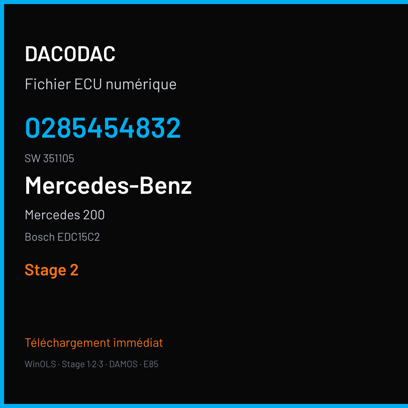 Mercedes 200 (2000) — Bosch EDC15C2 — 0285454832 · 351105 — Stage 2